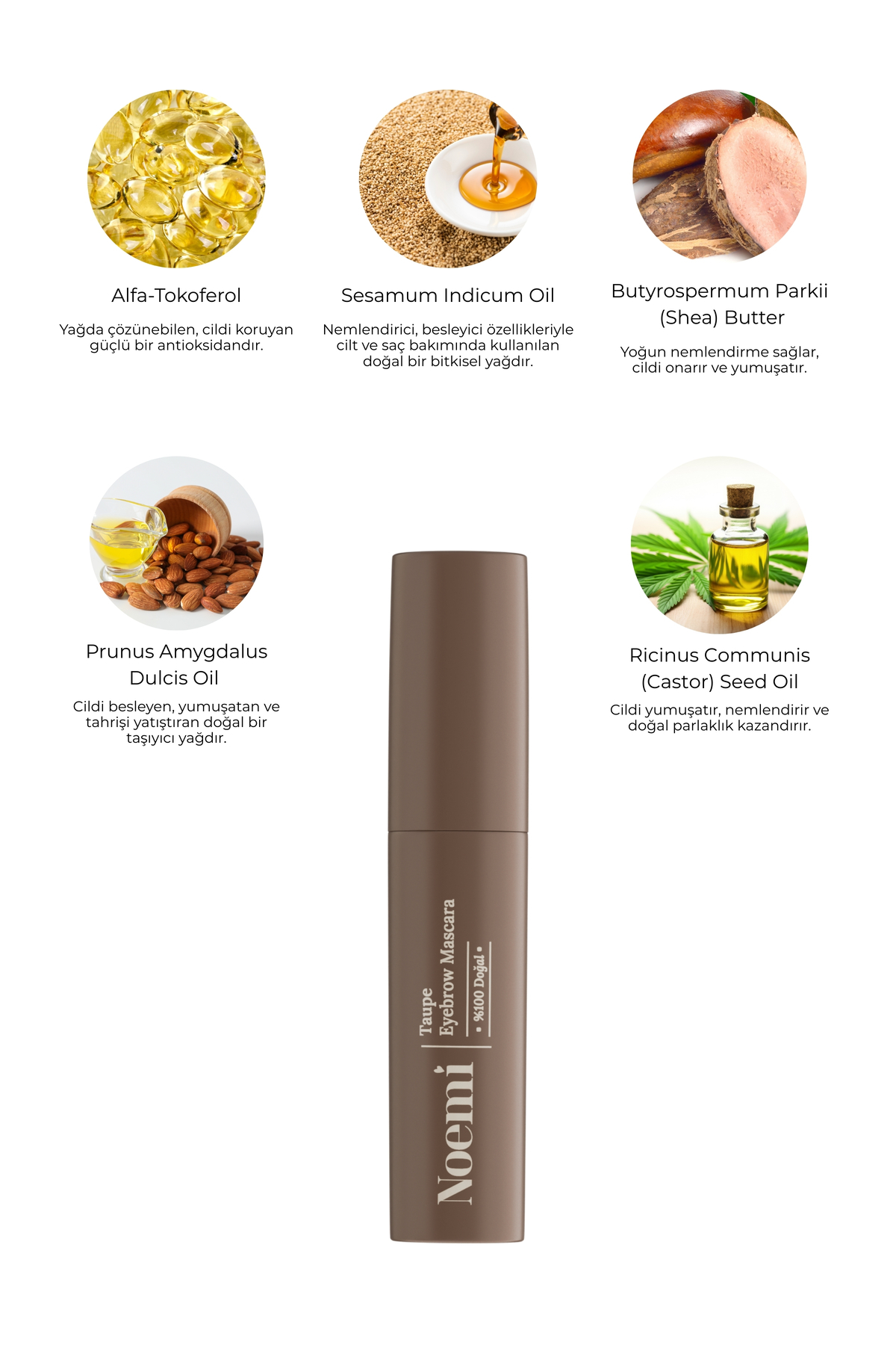 %100 Doğal Kaş Maskarası & Kaş Serumu Besleyici Özellikli - 02 Taupe Brown Açık Kahve — قهوه‌ای 66364895 — تصویر 4 از 7