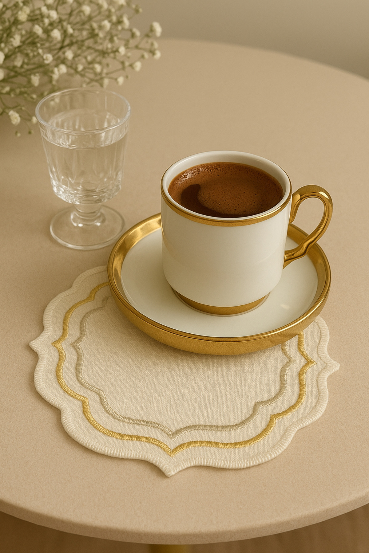 PLT Design Gold Silver Ipek Detay Görünümlü 6'lı Zarif Kokteyl Peçetesi Kahve Yanı Peçete Sunum Peçetesi