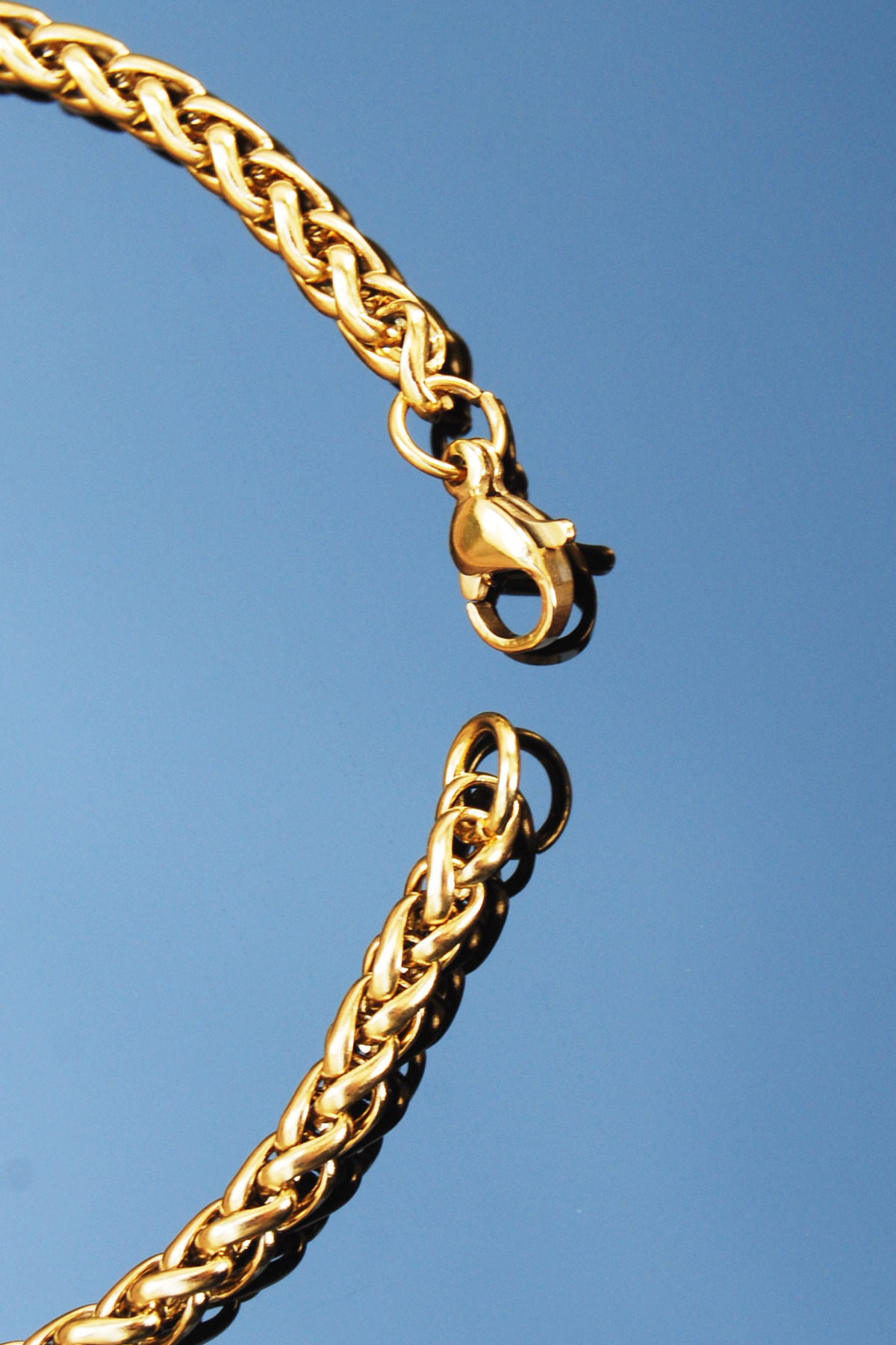 Rua Jewelry Çelik Italyan Örme Bileklik 4 Mm Altın Renk | Kararmaz ,unisex ,2 Yıl Garantili görsel 3