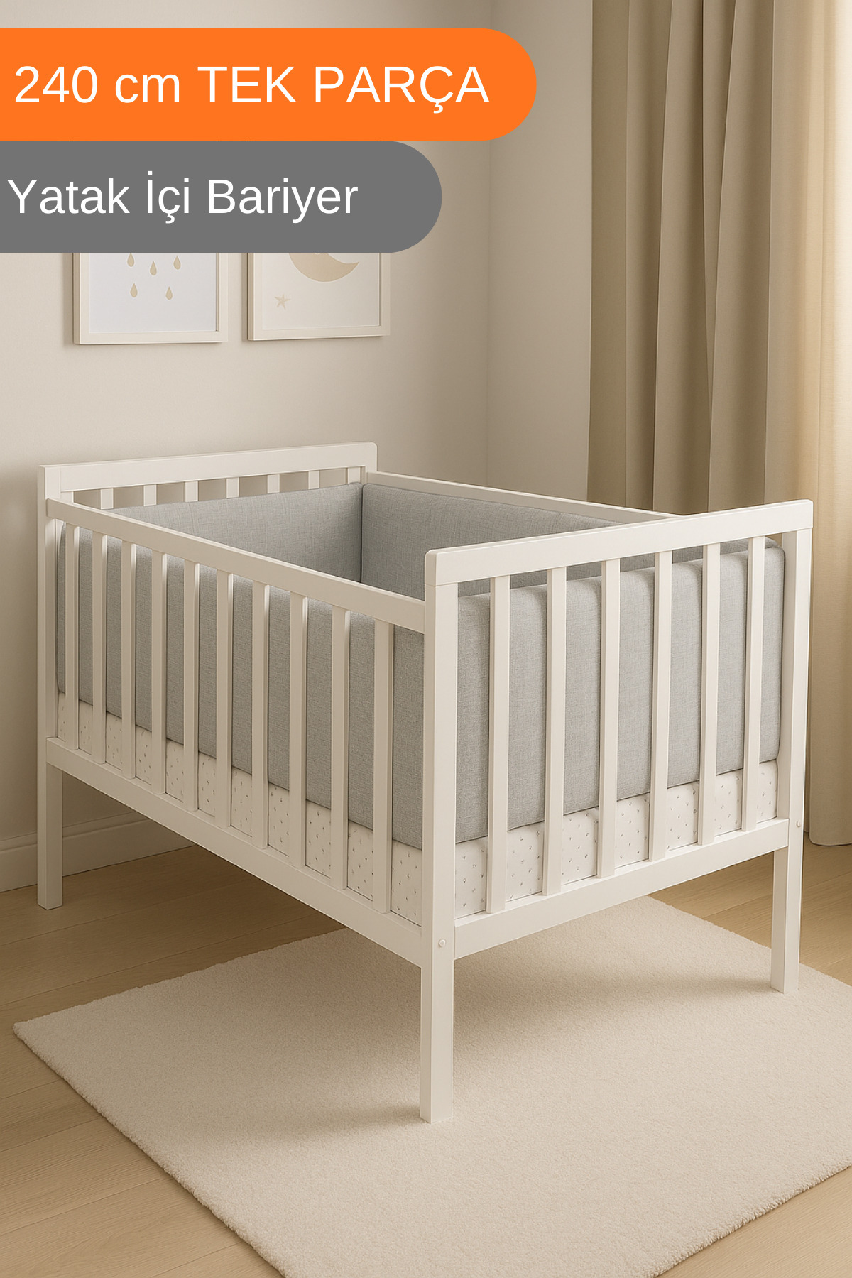 Dizanor Beşik ve Oyun Parkı Kenarı Yan Koruma Seti (240 cm Uzunluk 4 cm Dolgulu)