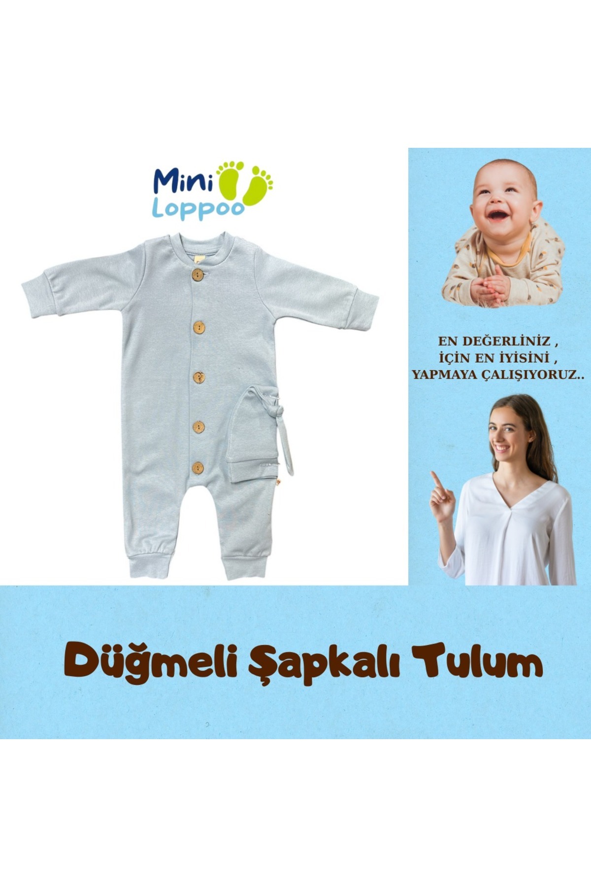 MİNİLOPPOO DÜĞMELİ BEBEK TULUM fotoğrafı 2 (önizleme)