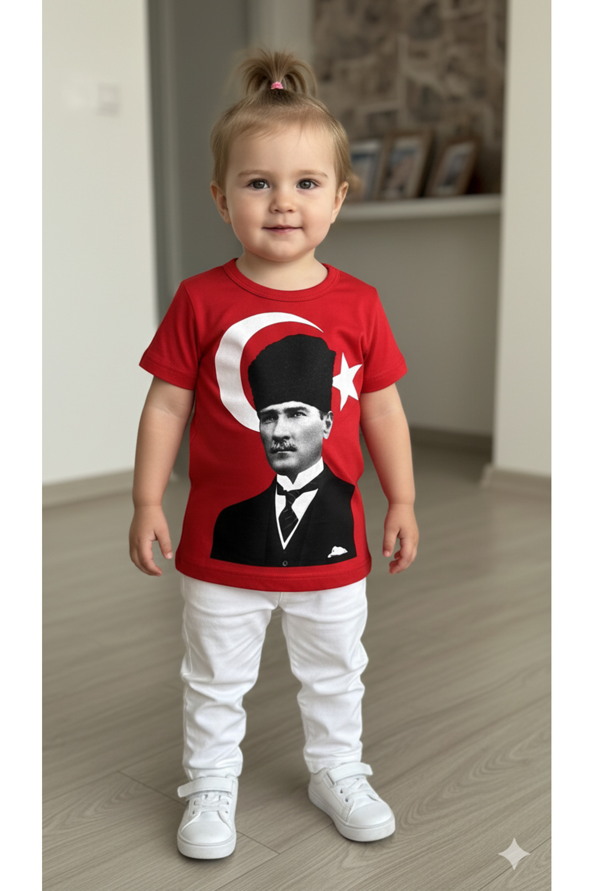Sibel Günay Butik Atatürk Baskılı Türk Bayraklı Bebek Tişört | %100 Pamuk fotoğrafı 5 (önizleme)