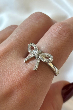 Leo'Stone Özel Üretim Fiyonk Model Tasarım Ayarlanabilir Kadın Çelik Yüzük