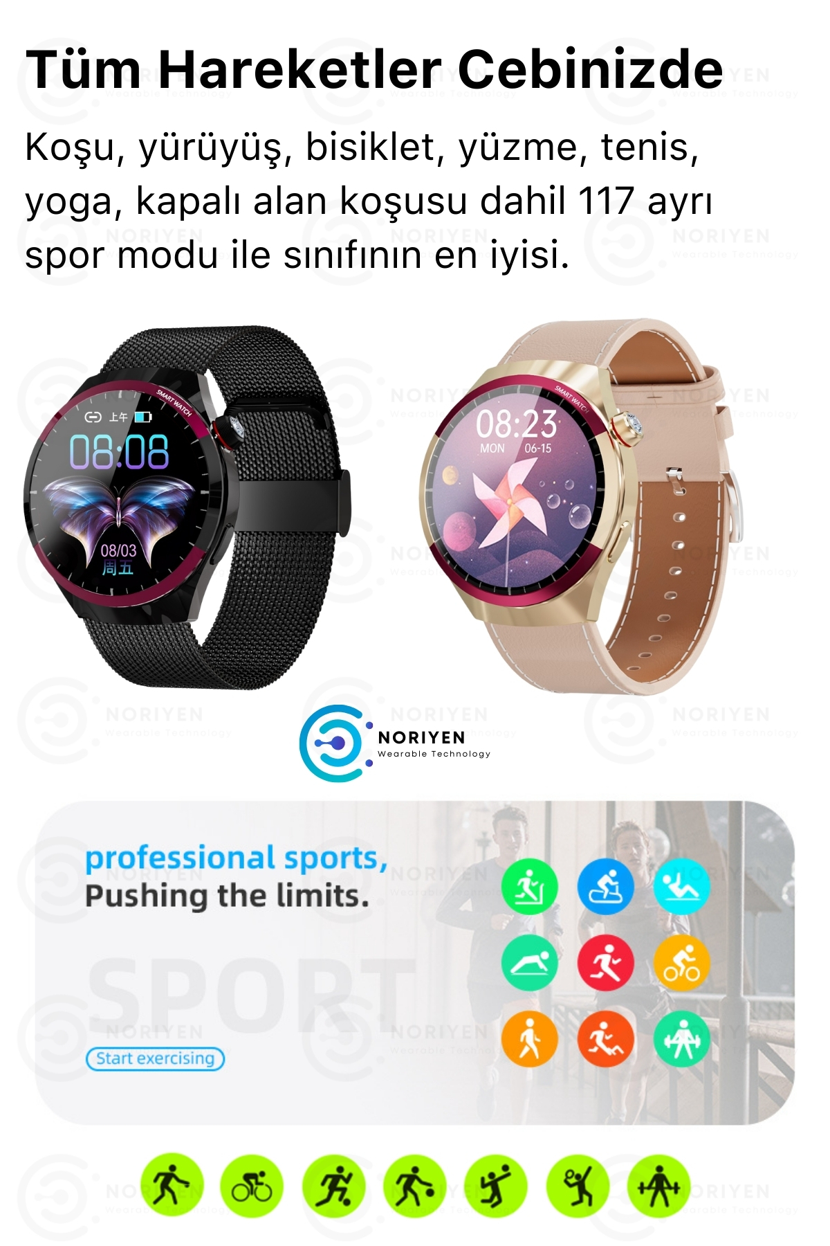 Kadınlara Özel SK6 Mini Premium Çelik Kasa ve Deri Kordonlar Türkçe Kolay Kullanım Kadın Akıllı Saat