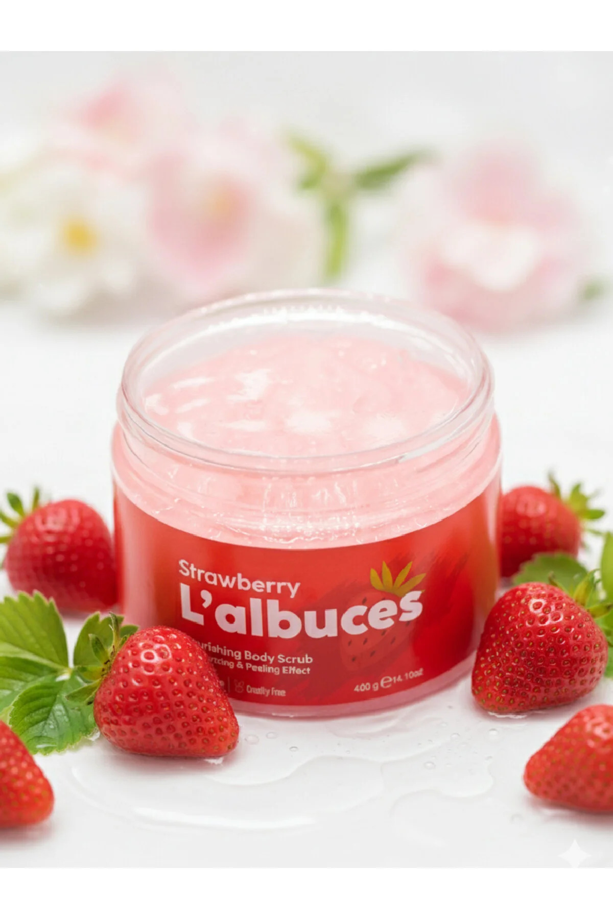 L'albuces Strawberry Body Scrub 400gr – Vegan, Temiz İçerikli