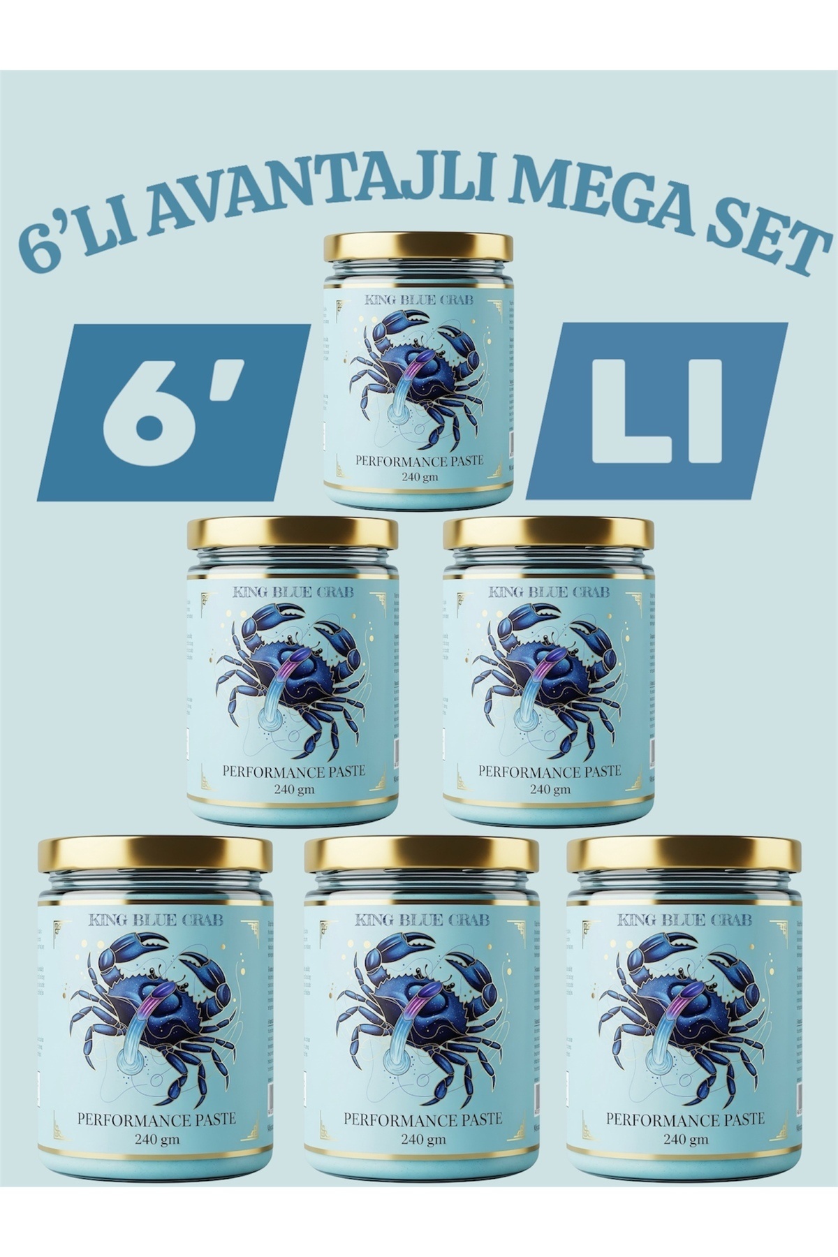 King (M-A-V-İ) Crab Yengeç 6 X 250 gr Ballı Karışık Macun