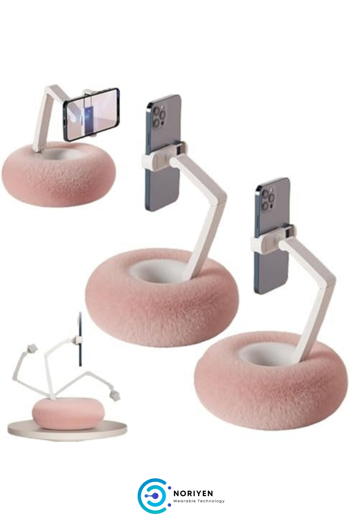 Peluş Yastık 360 Derece Rotasyon Yükseklik ve Açı Ayarlanabilir Telefon & Tablet Tutucu Şık Stand