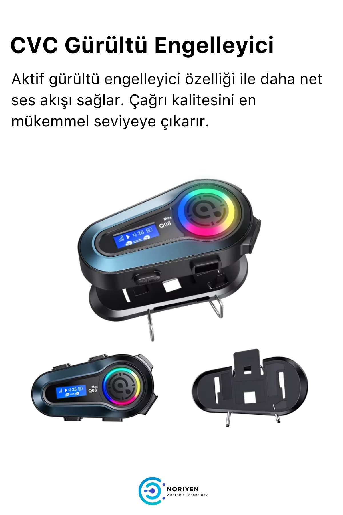 Yeni Nesil Motosiklet Kask Interkom Mikrofonlu Gürültü Engelleyici Q08 Max Bluetooth Kulaklık
