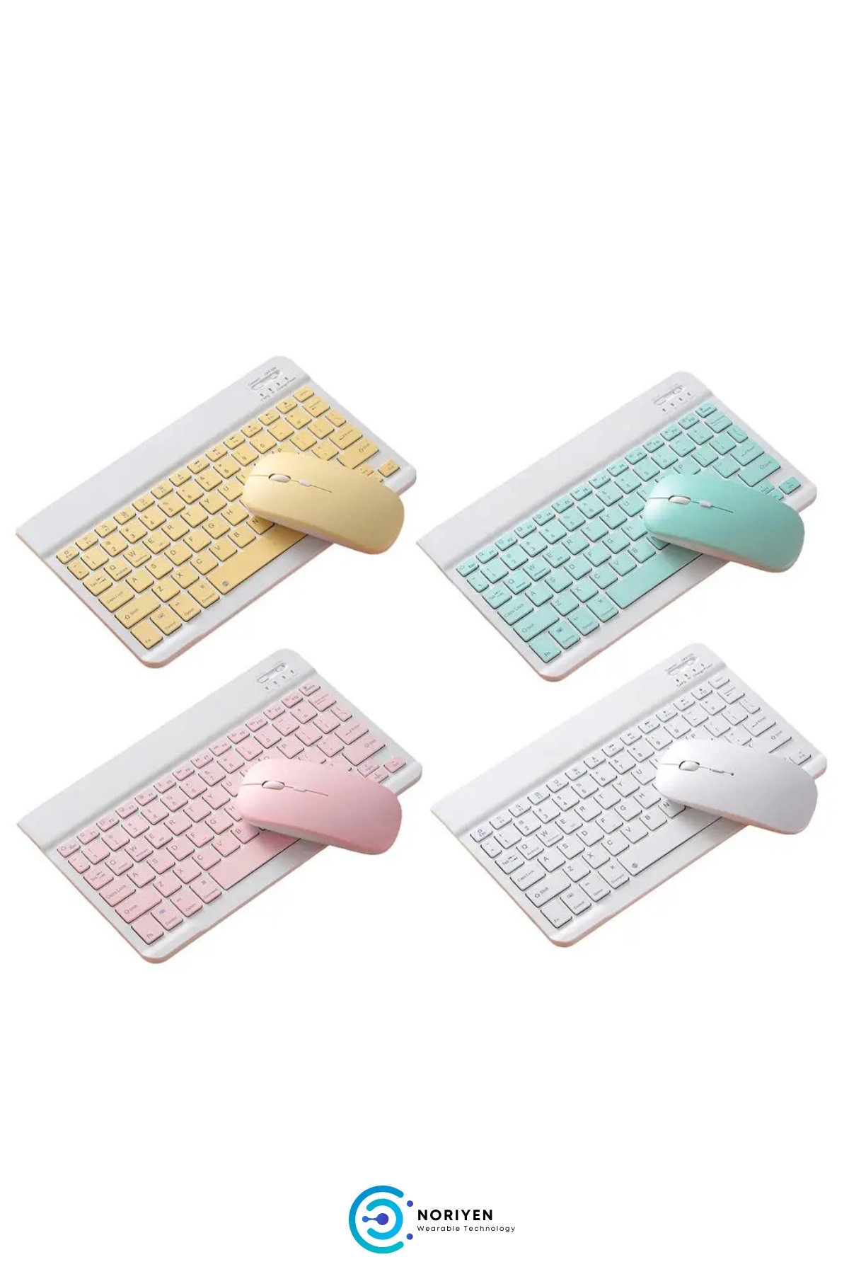 Retro Serisi Ultra İnce Kablosuz Tüm PC Telefon Tabletlere UyumluPortable Türkçe Q Klavye Mouse Set