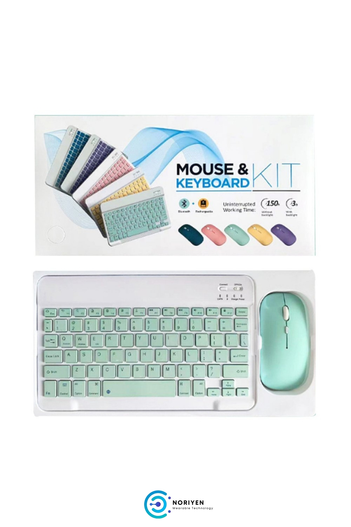 Retro Serisi Ultra İnce Kablosuz Tüm PC Telefon Tabletlere UyumluPortable Türkçe Q Klavye Mouse Set