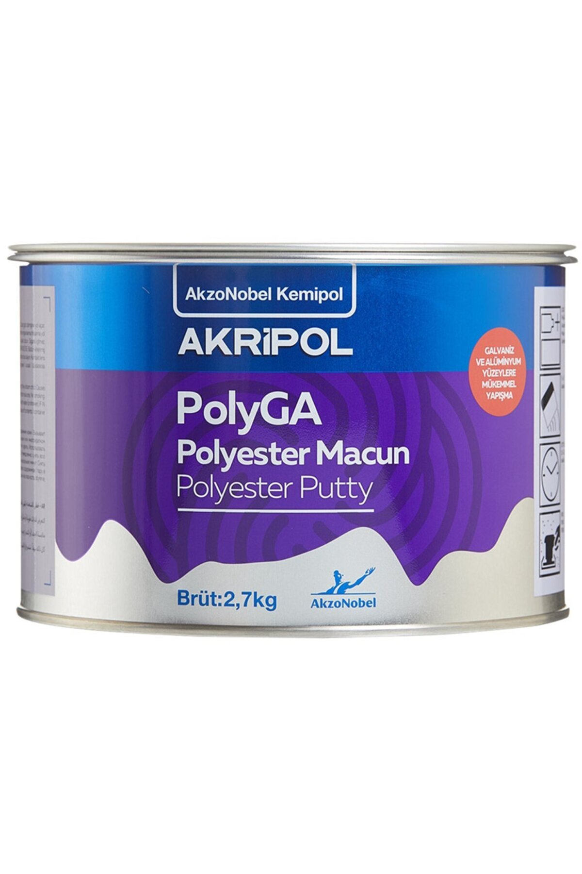 Genel Markalar GA Galvaniz Polyester Çelik Macun 2,7 Kg