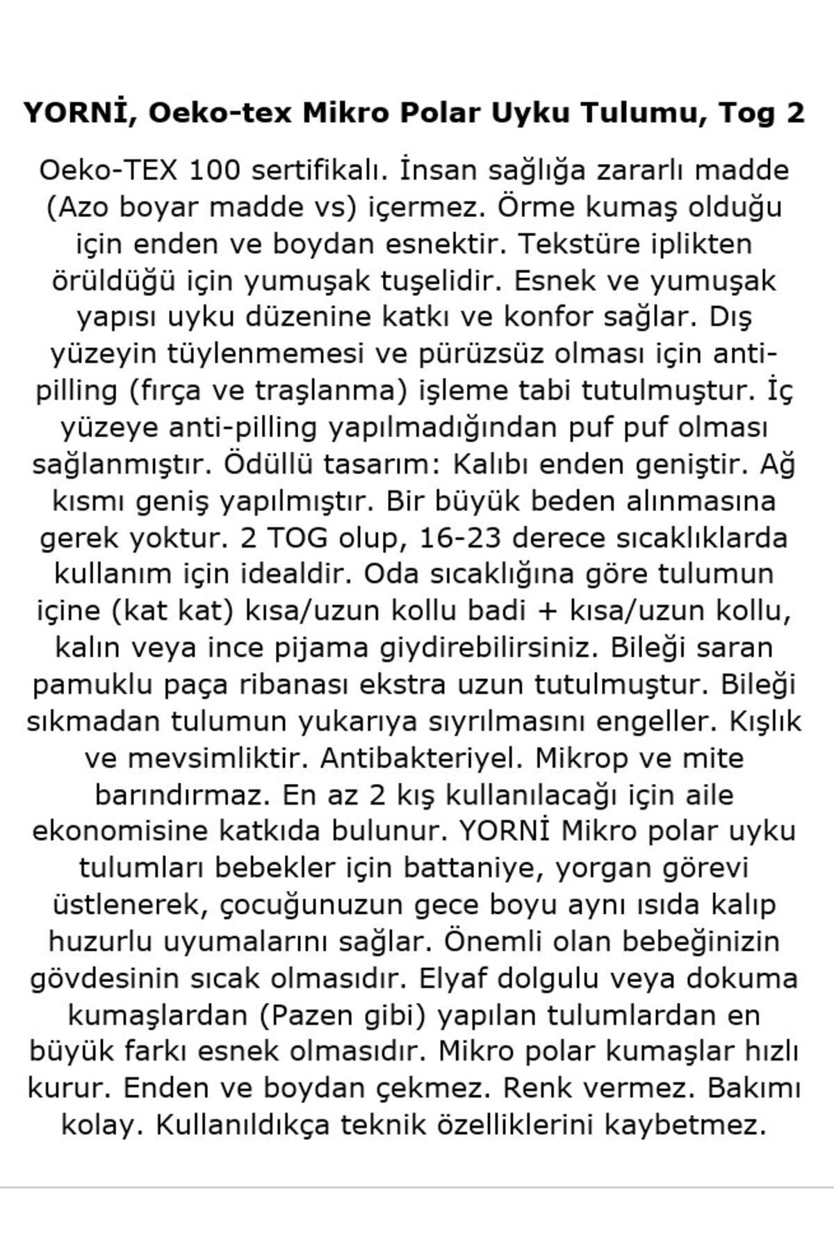 yorni Ayaklı Kolsuz Mikro Polar Bebek Uyku Tulumu fotoğrafı 2 (önizleme)