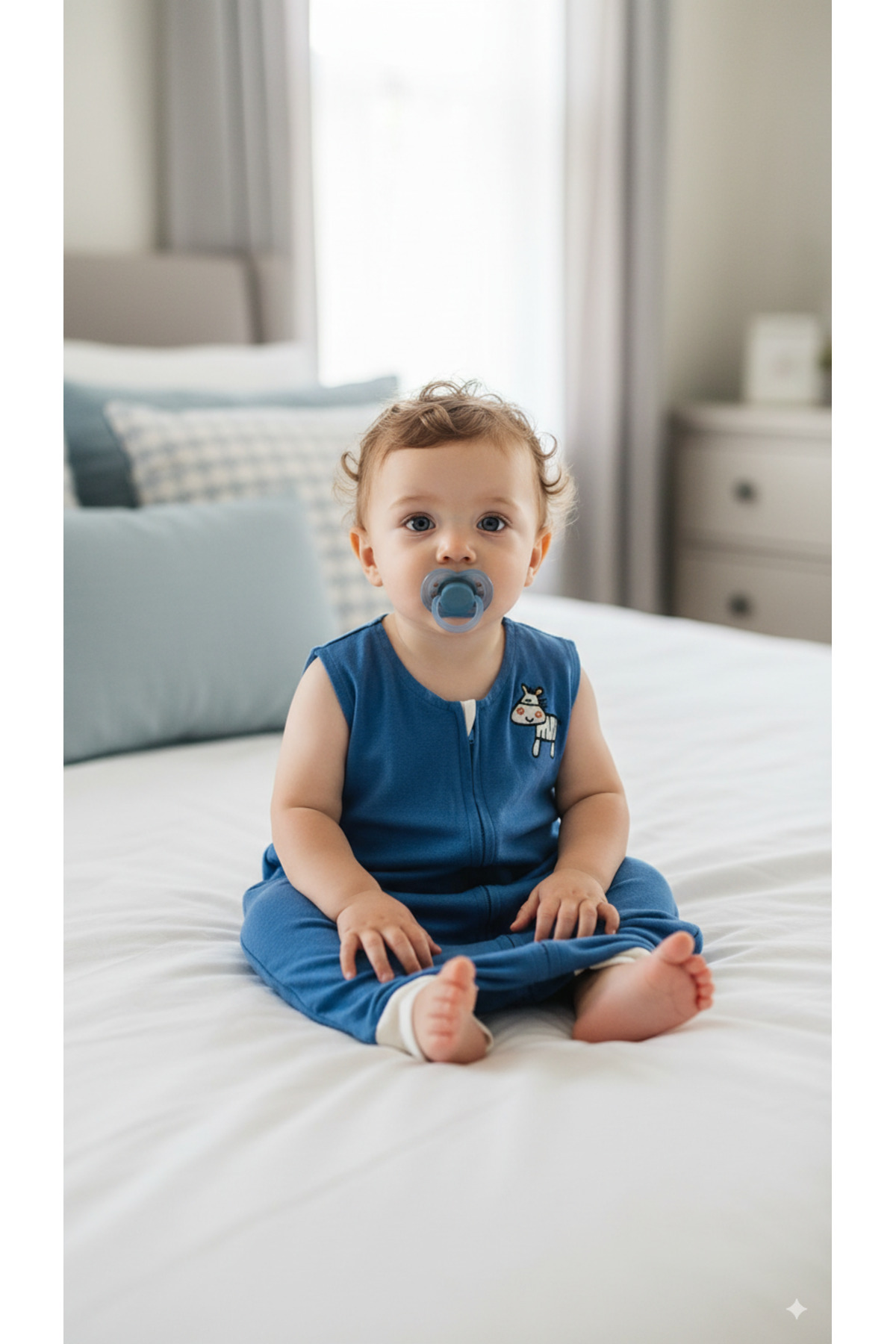 yorni Zebra, Mevsimlik, Ribana %100 Pamuk, Bebek Ayaklı Uyku Tulumu, 1 TOG fotoğrafı 5 (önizleme)