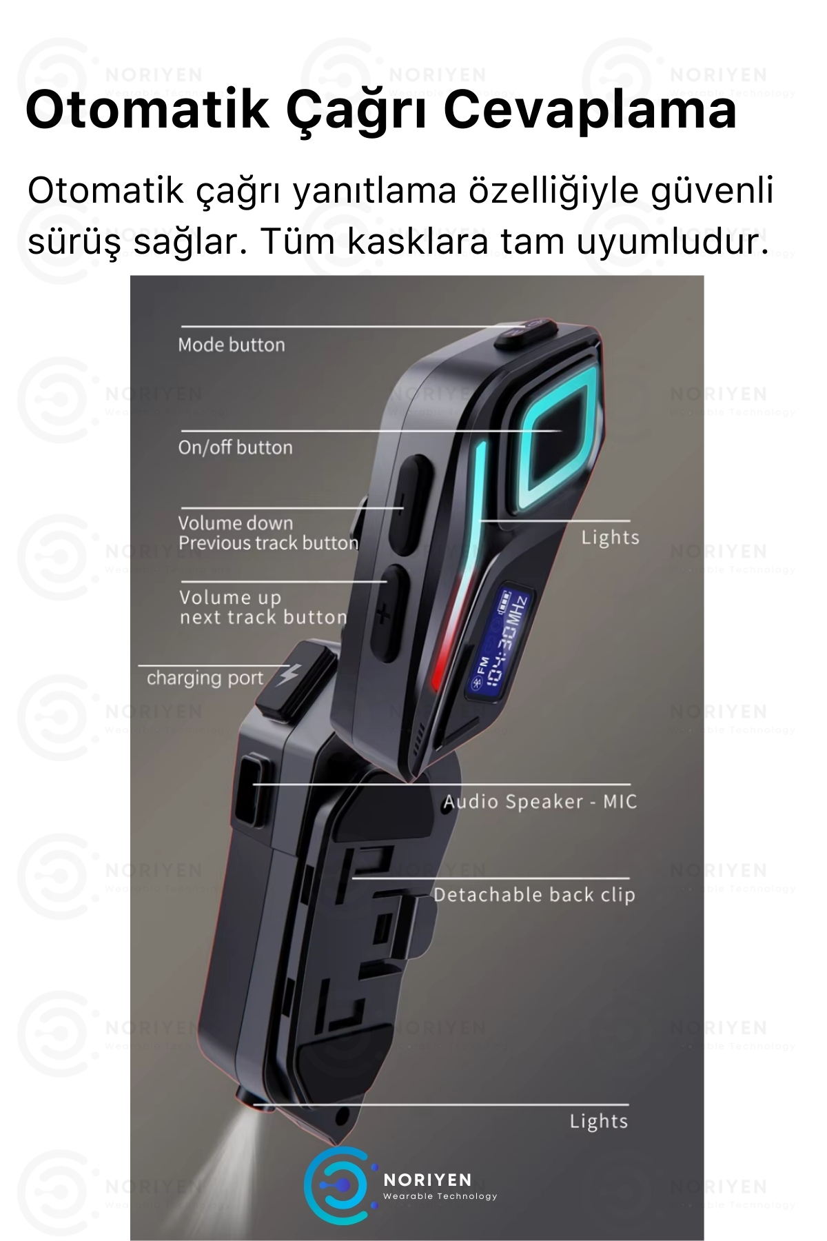 Yeni Nesil Motosiklet Kask Interkom Mikrofonlu Gürültü Engelleyici K08 Bluetooth Kulaklık