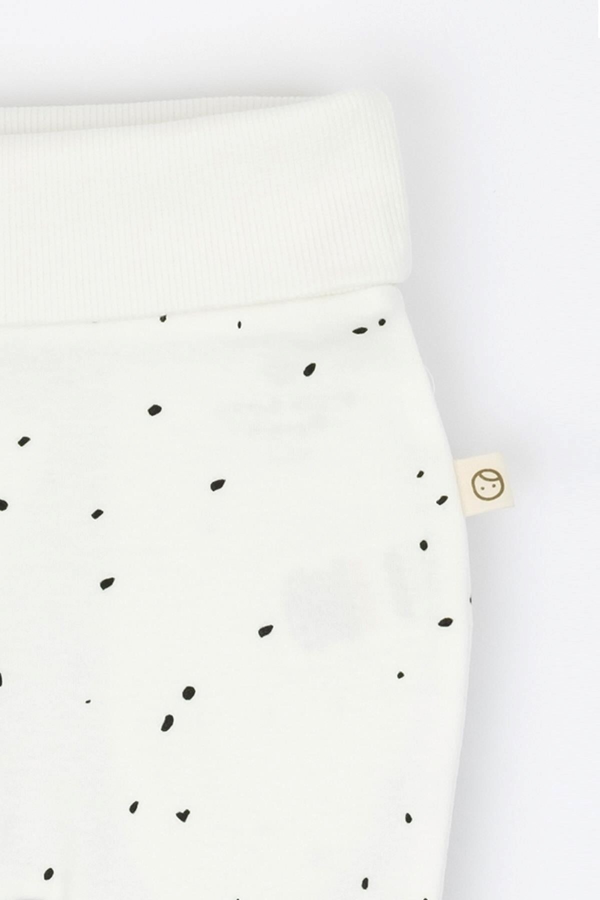 Little Gusto Yüksek Bel Pantolon Bebek Cosmos Beyaz Organik Pamuk fotoğrafı 3 (önizleme)