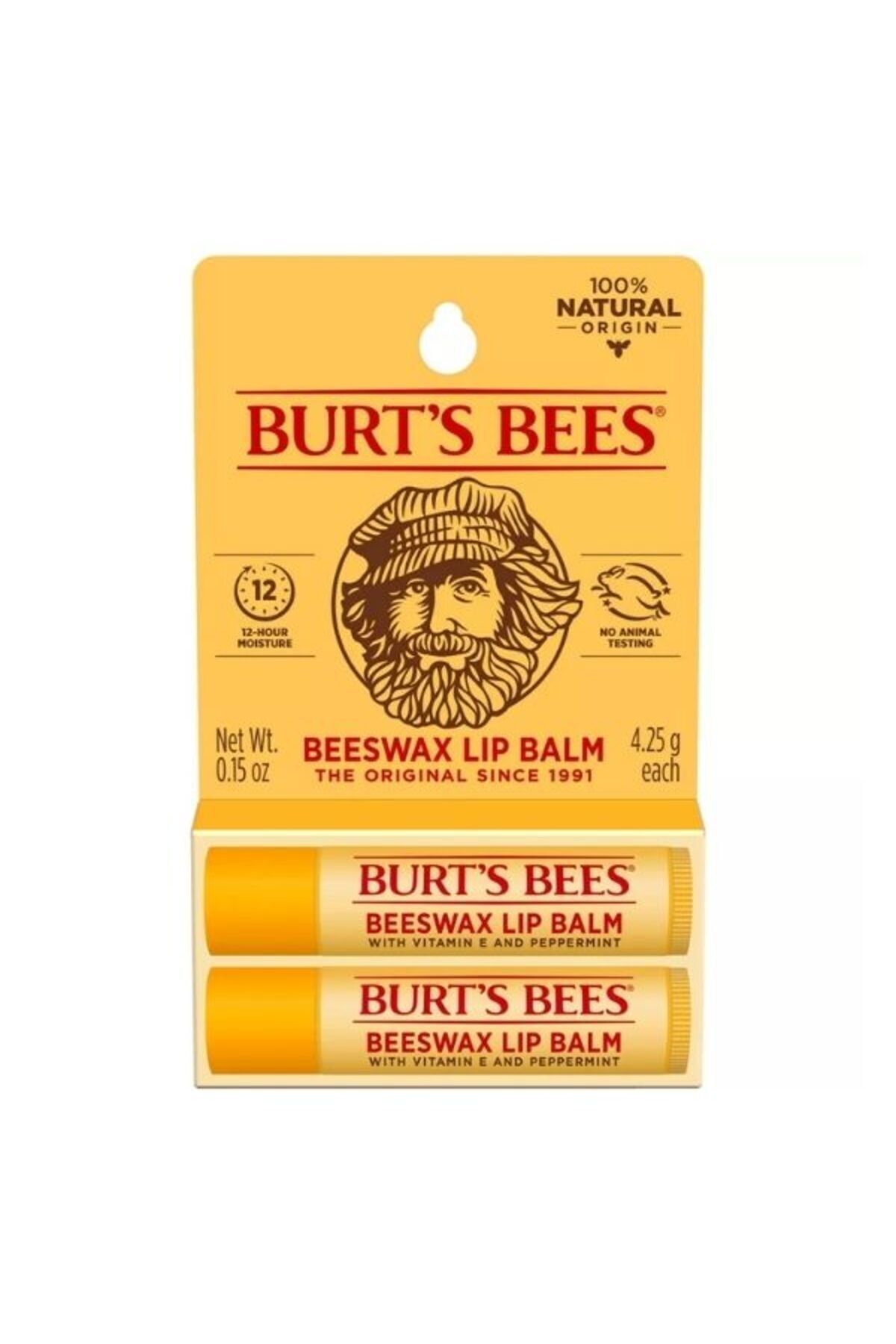 Burts Bees Burt's Bees Dudak Balsamı - Balmumu - 2'li Paket/0,30oz