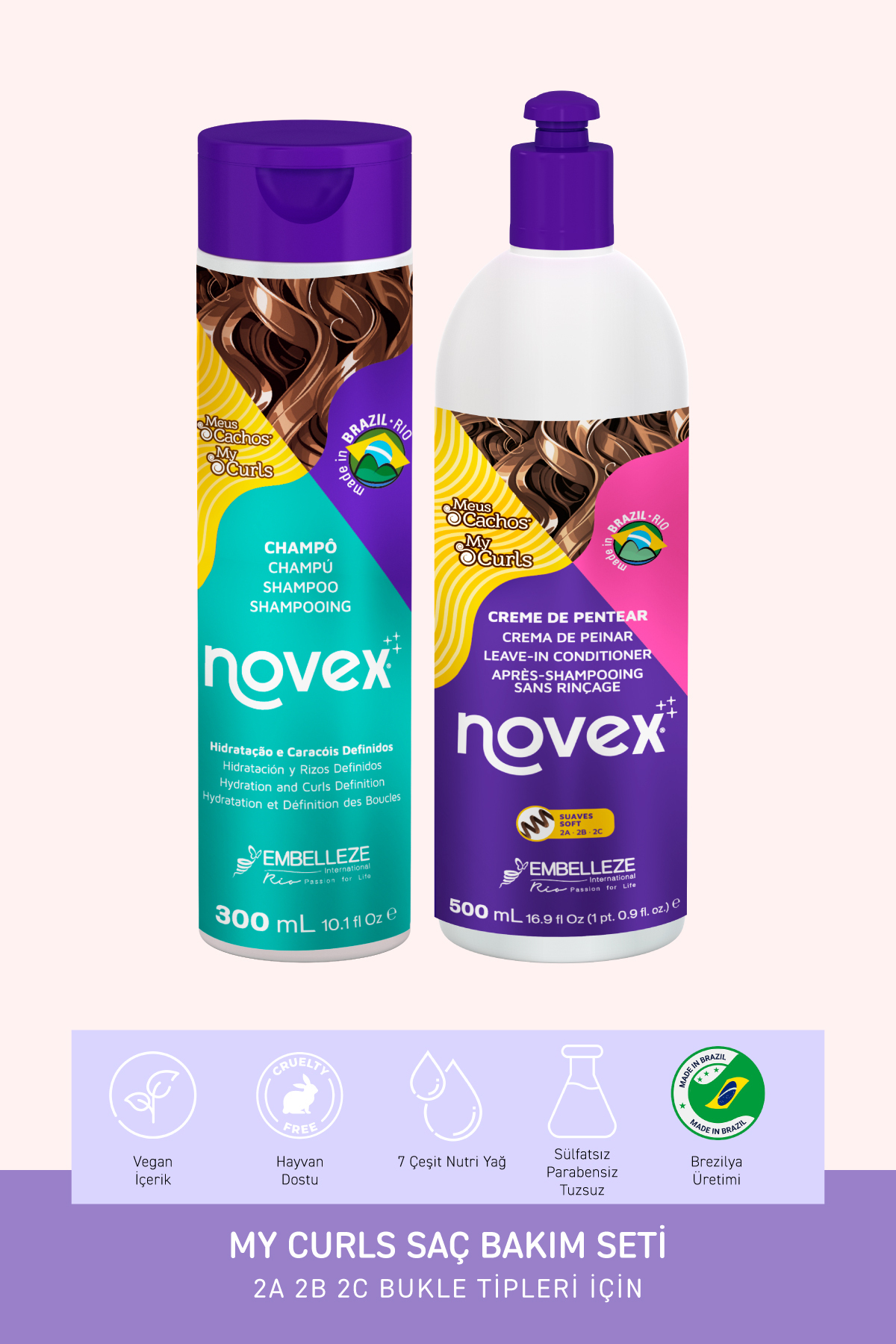 NOVEX My Curls Bukle Belirginleştirici Şampuan Dalgalı Saçlar Için Durulanmayan Saç Bakım Kremi 500g — 8761200027184