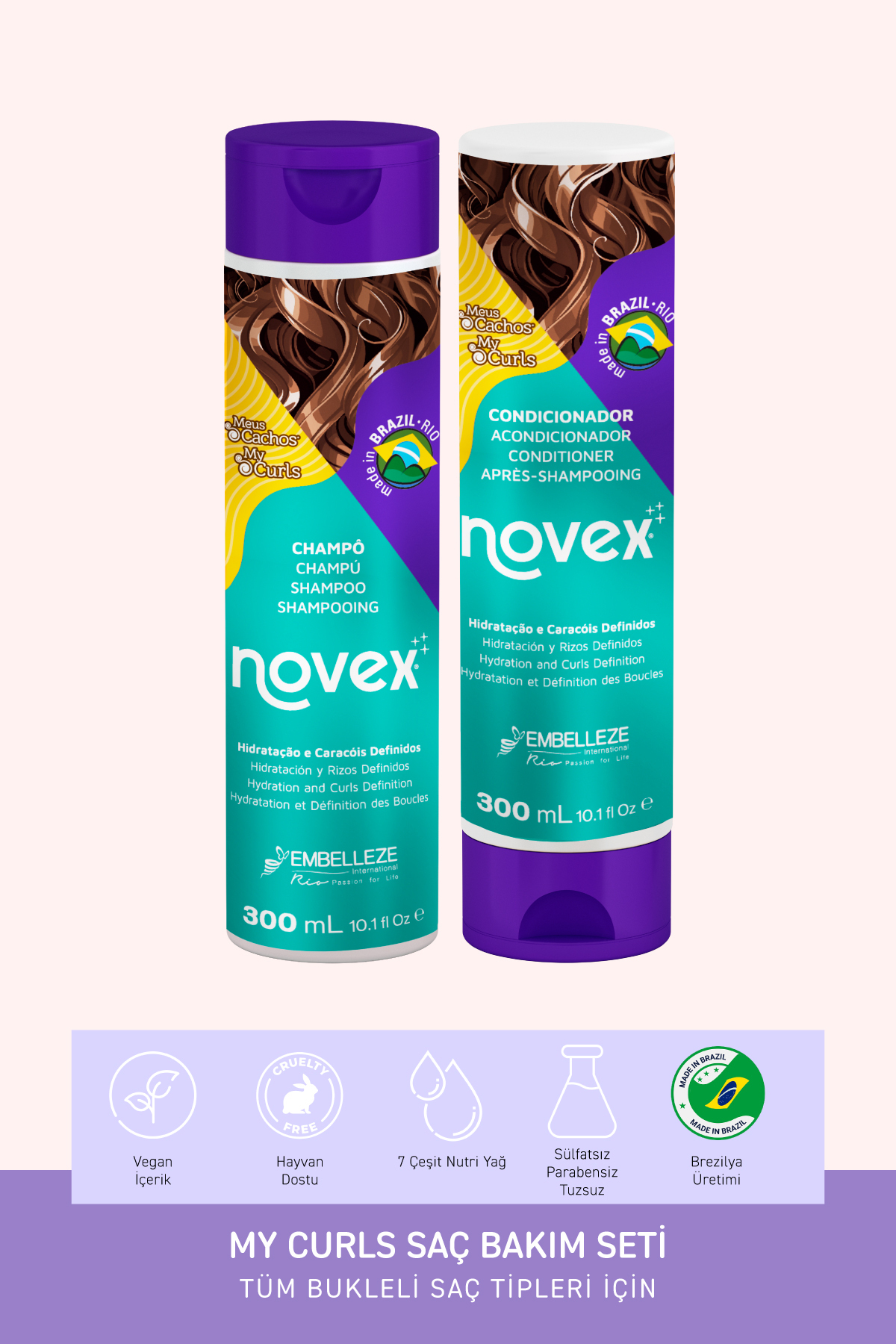 NOVEX My Curls - Bukle Belirginleştirici Şampuan 300ml Saç Kremi 300ml — 8761200027188