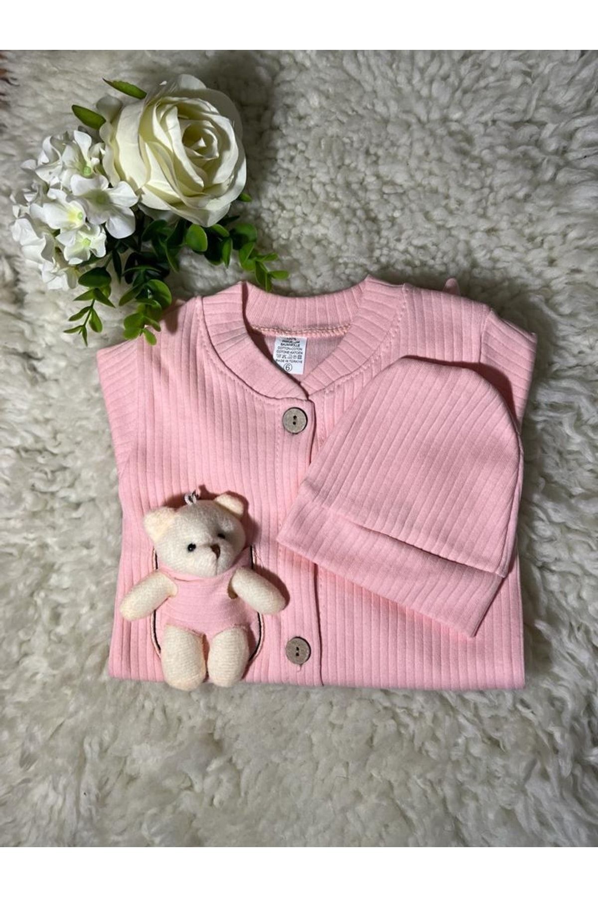 MBK GARDEN Peluş Ayıcıklı 2’li Bebek Tulum Ve Şapka Seti – Bayrama Özel Yumuşak Ve Şık fotoğrafı 3 (önizleme)