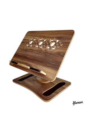 Yaman Hediyelik Miraç Rahle & Kitap Okuma Standı Masaüstü Ahşap Kuran Rahlesi...