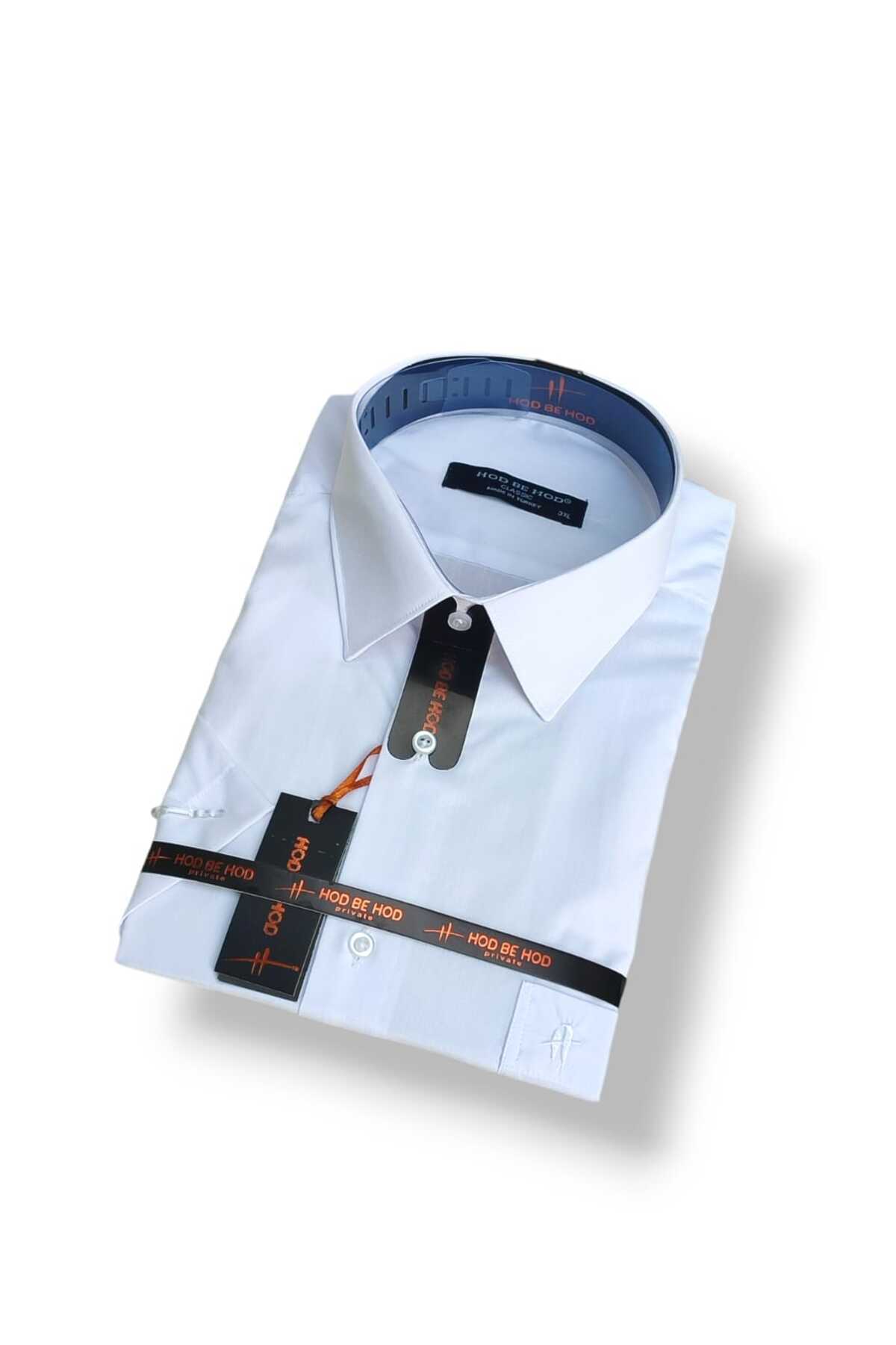 hodbehod ORİJİNAL DÜZ DACRON BÜYÜK BEDEN BATTAL KISA KOL CEPLİ BABA GÖMLEK 2XL,3XL,4XL (ÜST KALİTE ÜRÜN) görsel 4