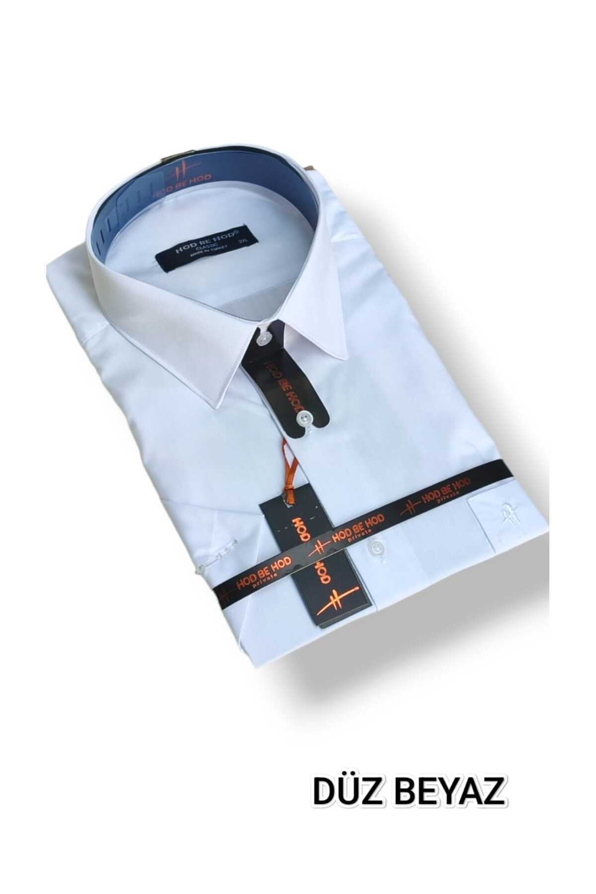 hodbehod ORİJİNAL DÜZ DACRON BÜYÜK BEDEN BATTAL KISA KOL CEPLİ BABA GÖMLEK 2XL,3XL,4XL (ÜST KALİTE ÜRÜN) görsel 2