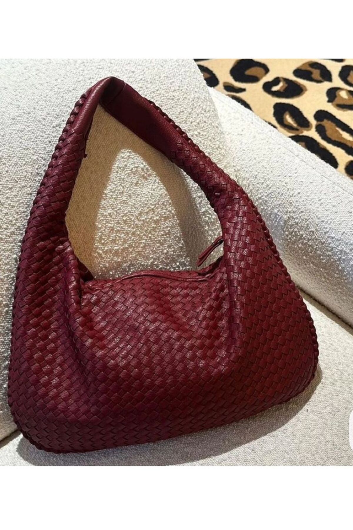 themoiss Örgü Detay Geniş Shopper Campané Retro El Ve Omuz Çantası görsel 2