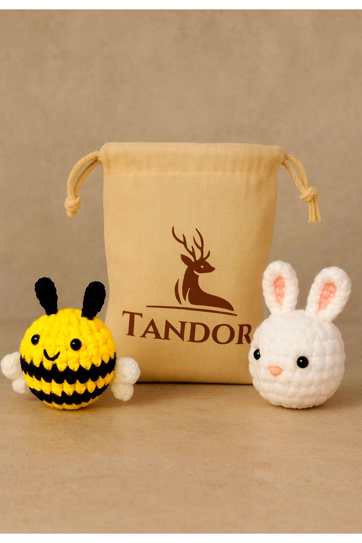 Tandor Amigurumi Kiti | Tavşan ve Arı Örgü Seti | Yeni Başlayanlar İçin | Anahtarlık Seçenekli