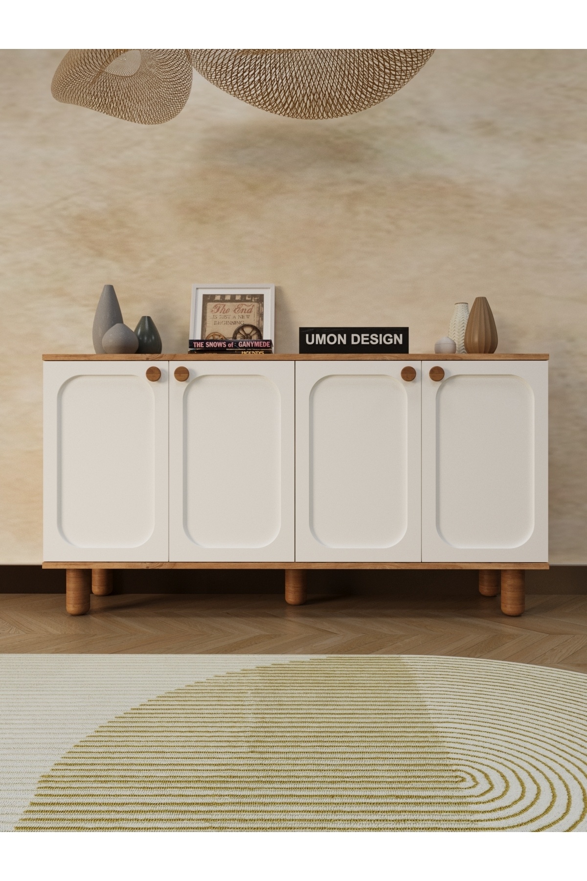 umondesign Boho Konsol, Çok Amaçlı Dolap, Ayakkabılık, Kahve Köşesi, Bohem TV Sehpası Modern