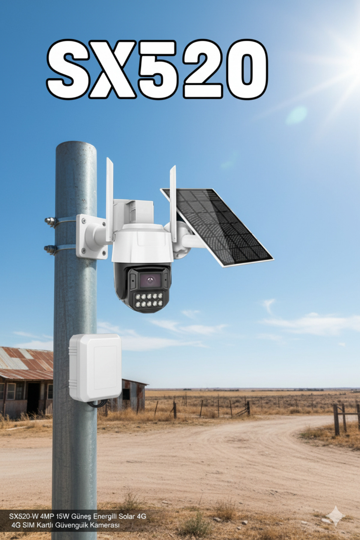 Store SX520-W 4mp 15w Güneş Enerjili Solar 4g Sim Kartlı Güvenlik Kamerası