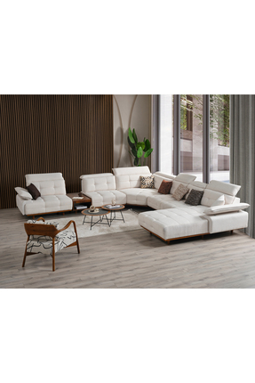 Evondi Hermes Lux Köşe Koltuk 410x410 cm Silinebilir Kumaş 32 DNS 16 cm Sünge...