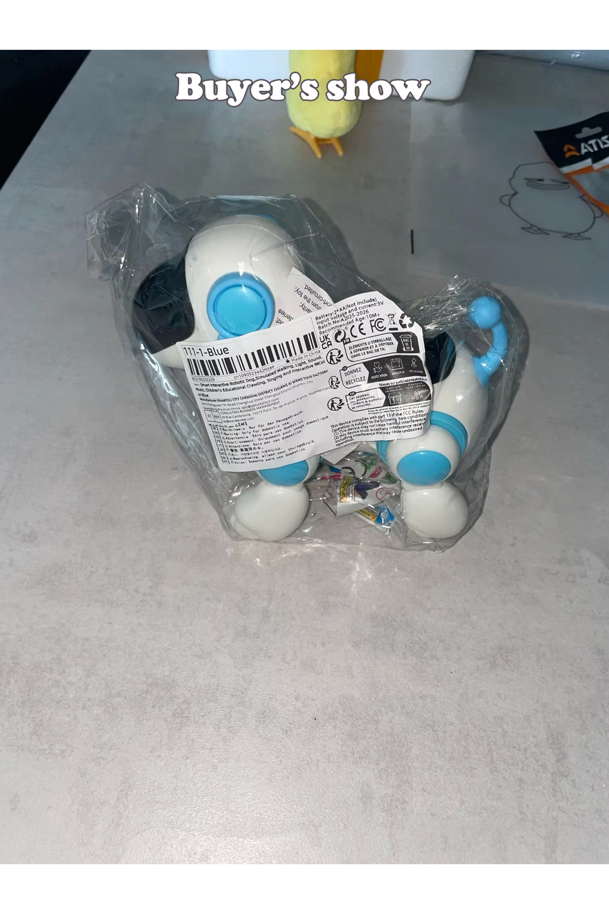 Choice1 كلب روبوتي تفاعلي ذكي أزرق، محاكاة المشي، الضوء، الصوت، الموسيقى، ألعاب تعليمية للأطفال