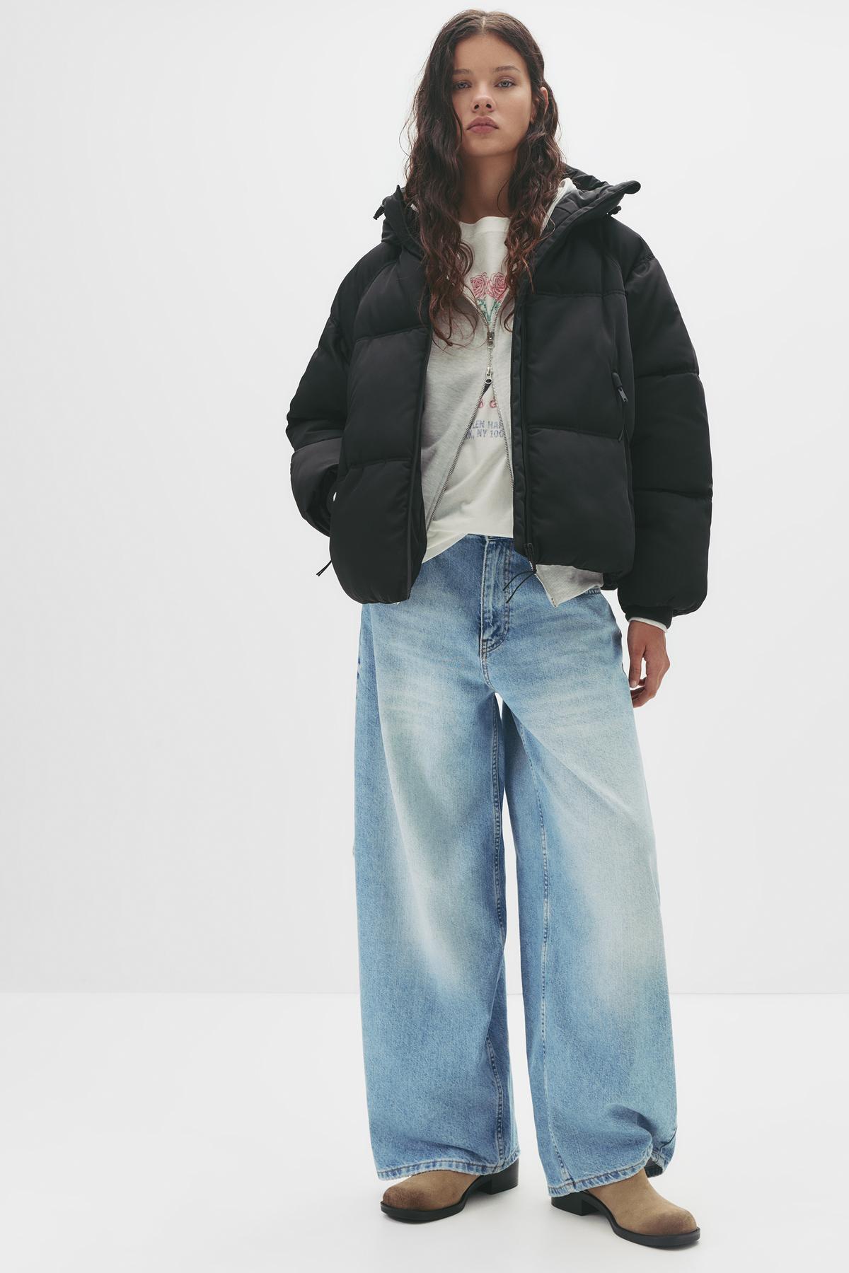 Pull & Bear  Kapüşonlu şişme ceket - Görsel 2