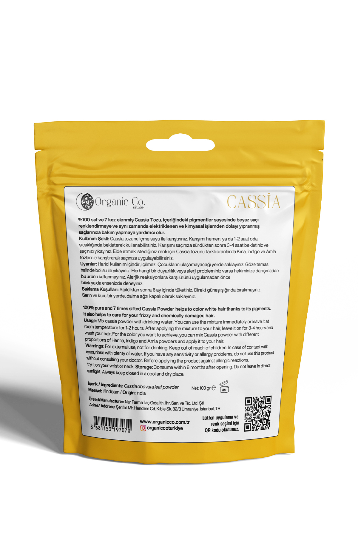Doğal Ve Kimyasalsız Saf Cassia Tozu (SAÇ BOYAMA VE BAKIM) — طلایی Cassia 100gr. — تصویر 2 از 2