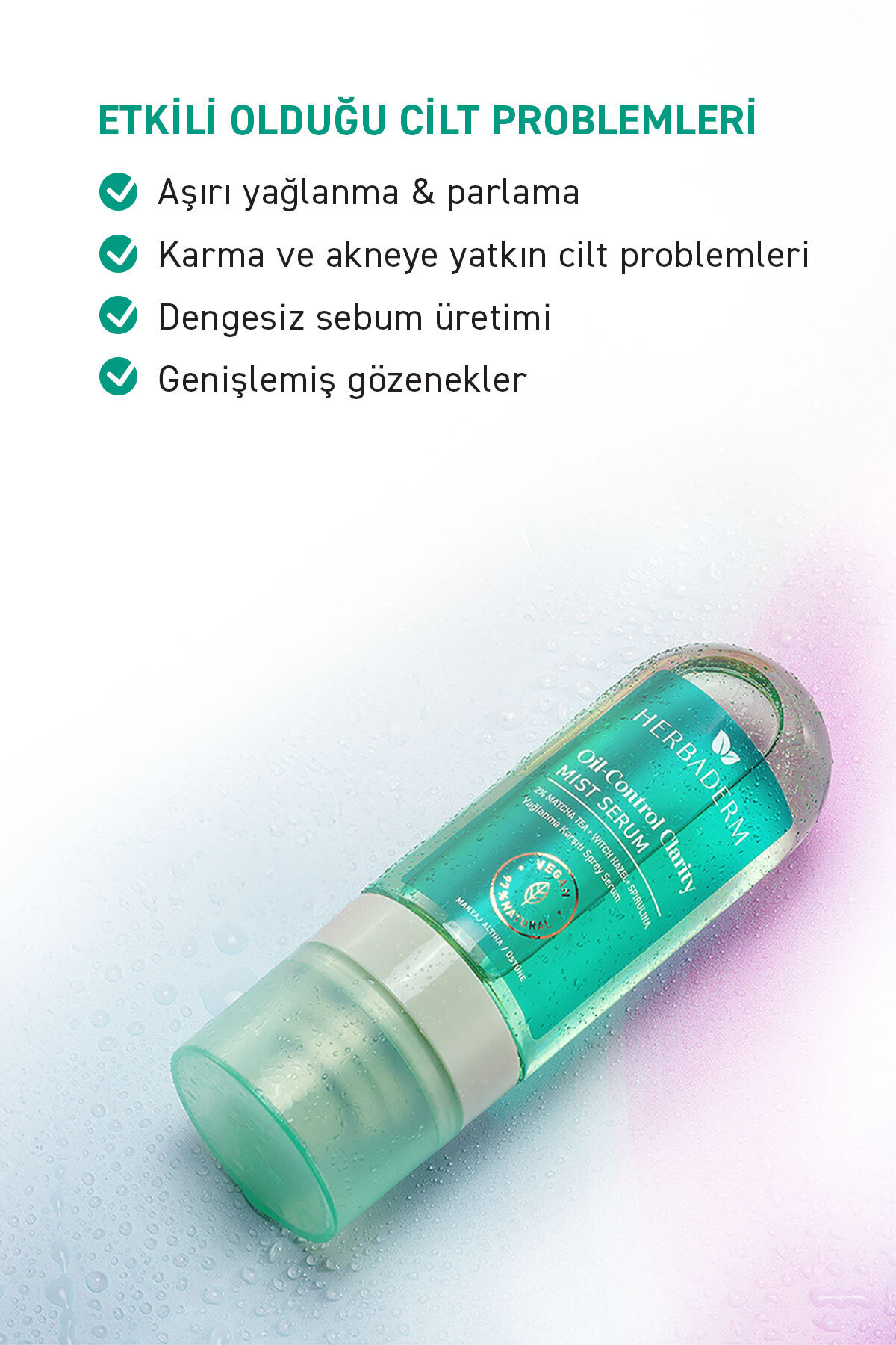 Yağlanma ve Gözenek Karşıtı Mist Sprey Serum, Makyaj Altına/Üstüne 80 ml — 9.365.795 — تصویر 3 از 7