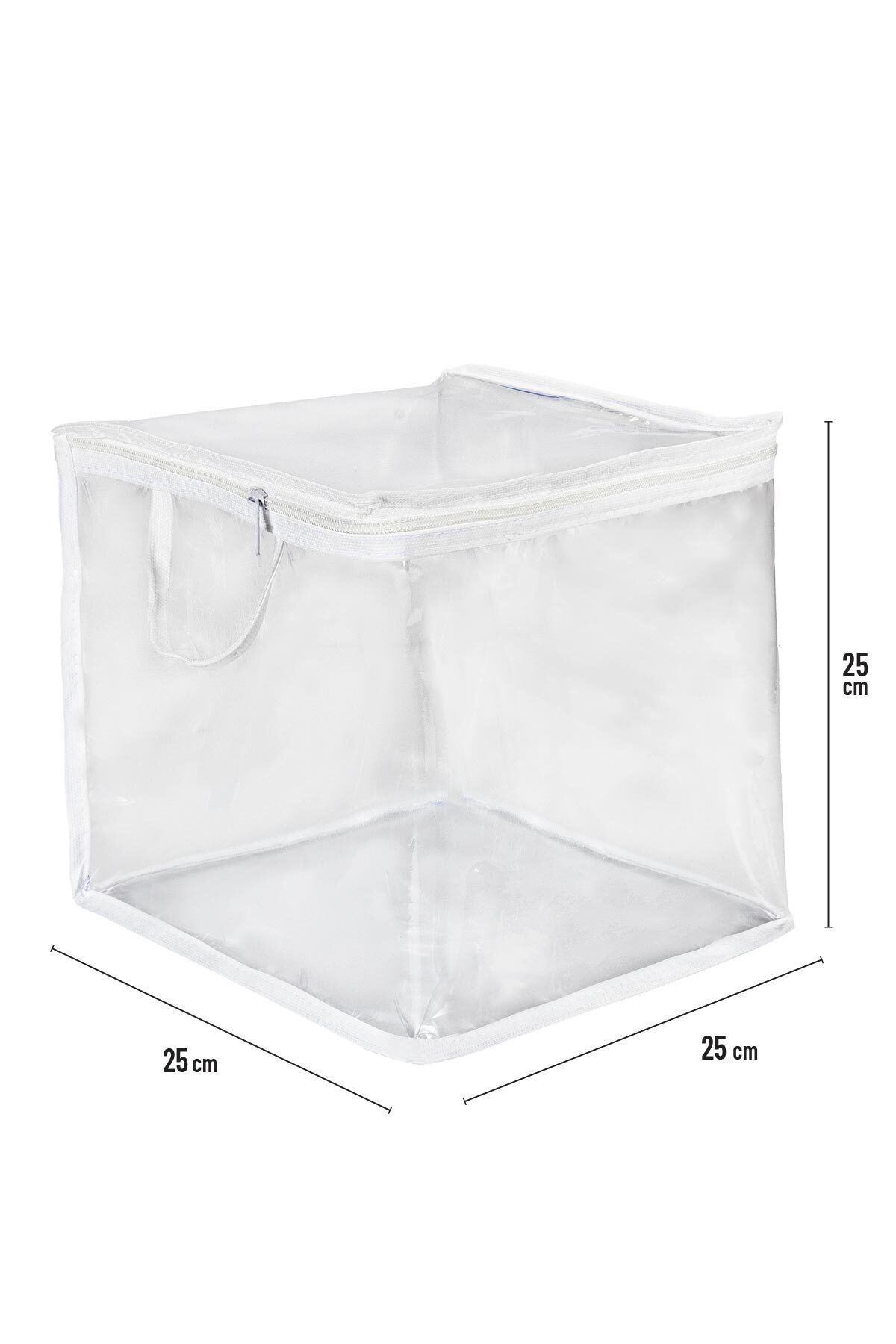 Mikasso 3 Adet Mini Şeffaf Hurç Havlu Giysi Iç Çamaşırı Düzenleyici Saklama Çantası 25x25cm Tela 25 x 25 Gri fotoğrafı 2 (önizleme)