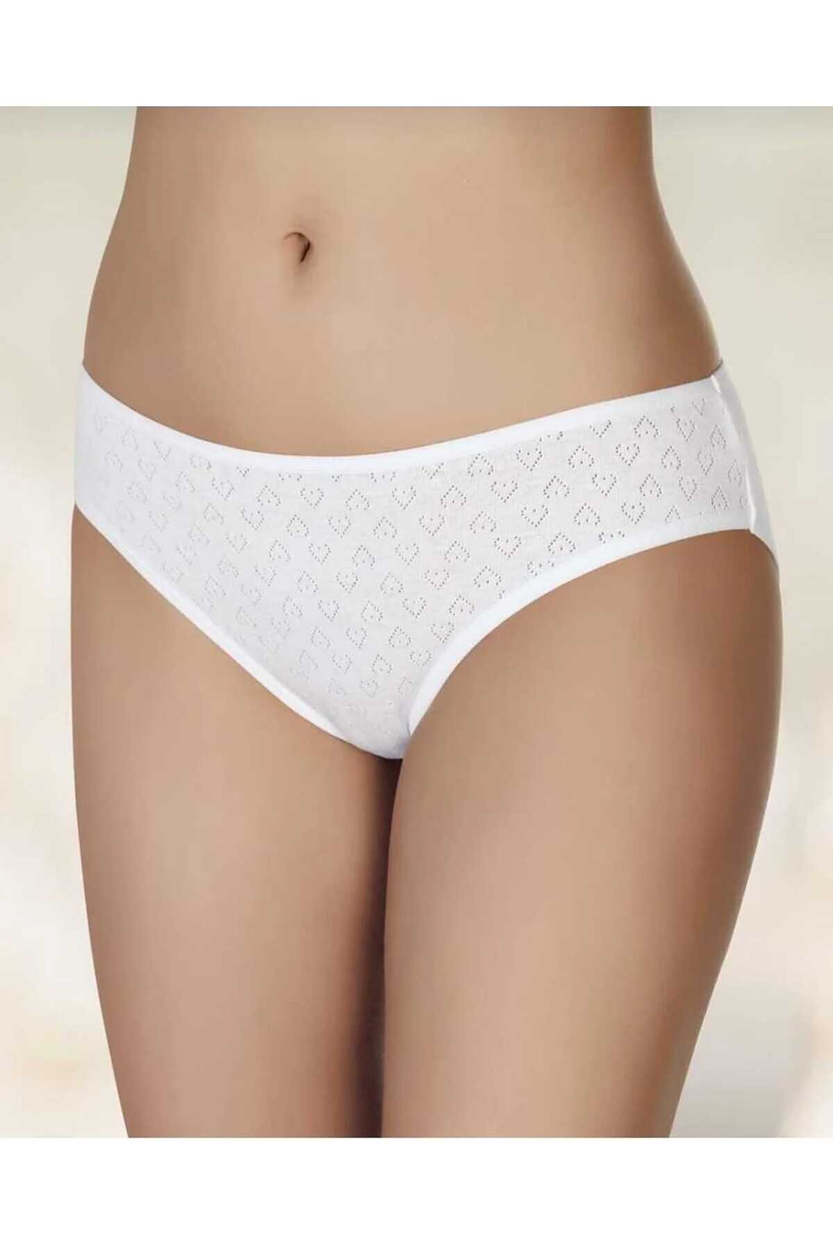 6-Pack 100% Cotton Heart Patterned Bikini Briefs Q3575
