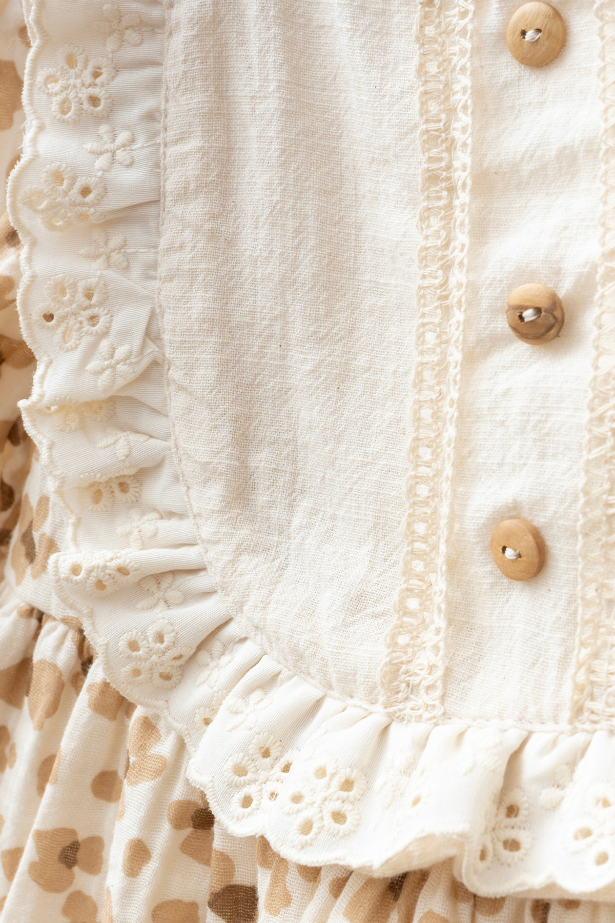 Banamio Elias Kız Bebek Çocuk Çiçek Desenli Fisto Detaylı Keten Yakalı Astarlı Müslin Elbise fotoğrafı 2 (önizleme)