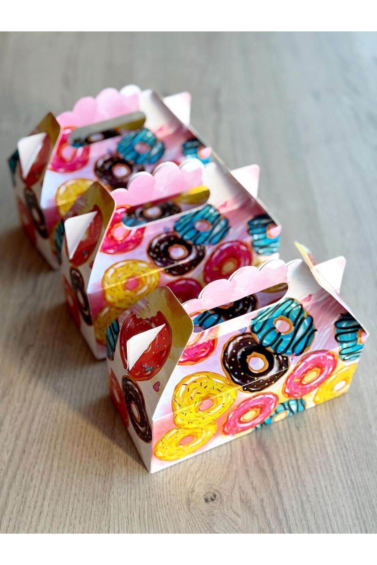 KOLİX Macaron Kutusu 25 'li El Tutmalı Çanta Doğum Günü Hediye Kutusu Pasta Kutusu fotoğrafı 6 (önizleme)