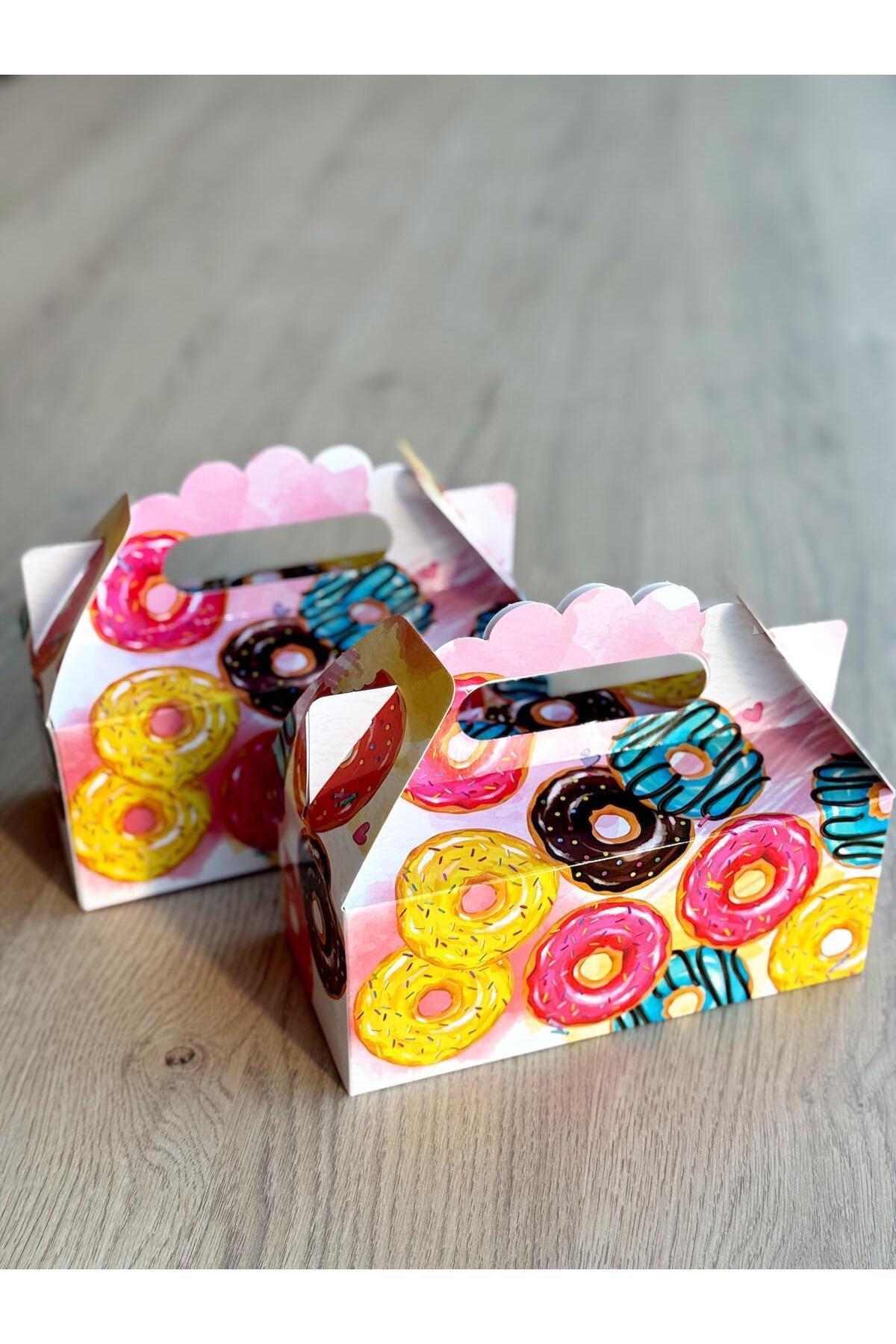 KOLİX Macaron Kutusu 25 'li El Tutmalı Çanta Doğum Günü Hediye Kutusu Pasta Kutusu fotoğrafı 7 (önizleme)