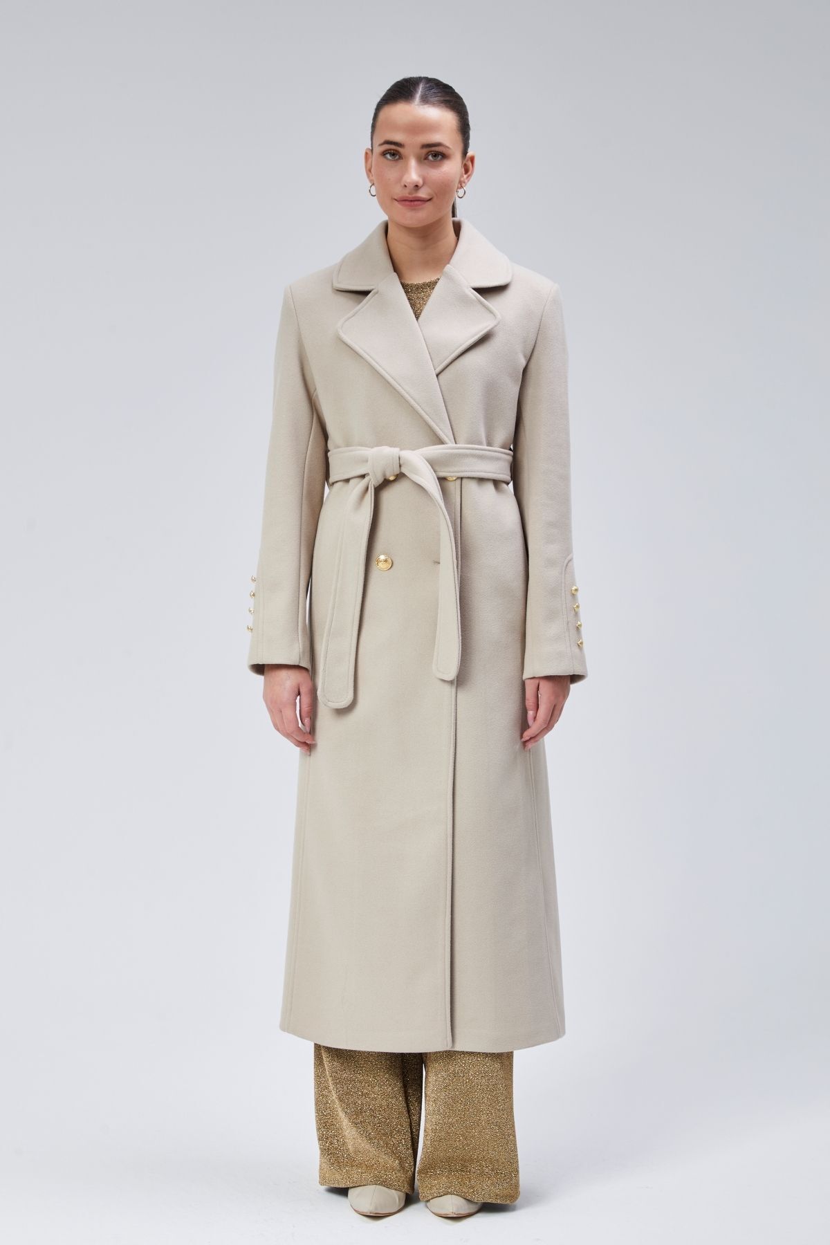 Bolivente  Kadın Kol Düğme Detaylı Regular Astarlı Kaban