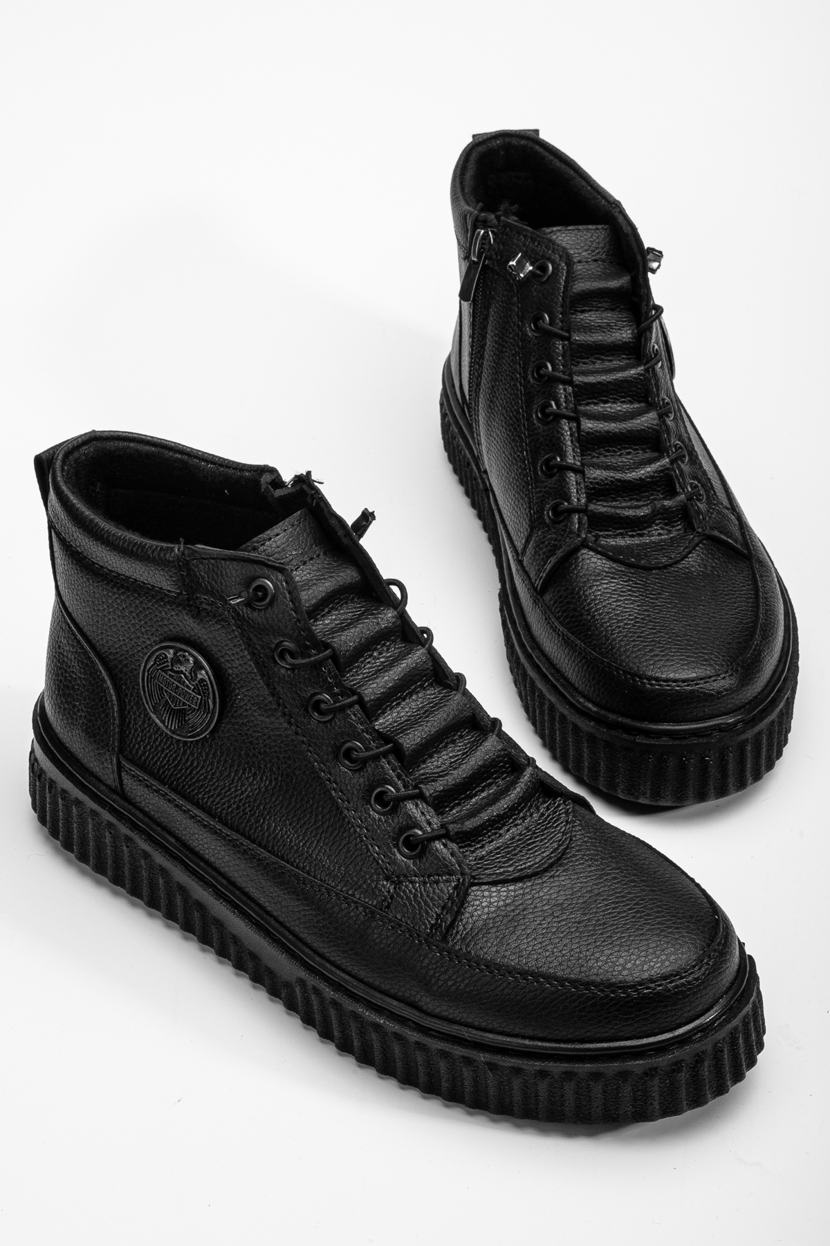 EFNANSHOES Siyah Su&Soğuha Dayanıklı Garantili Akıllı Bağcıklı Fermuarlı Kışlık Erkek Bot görsel 5