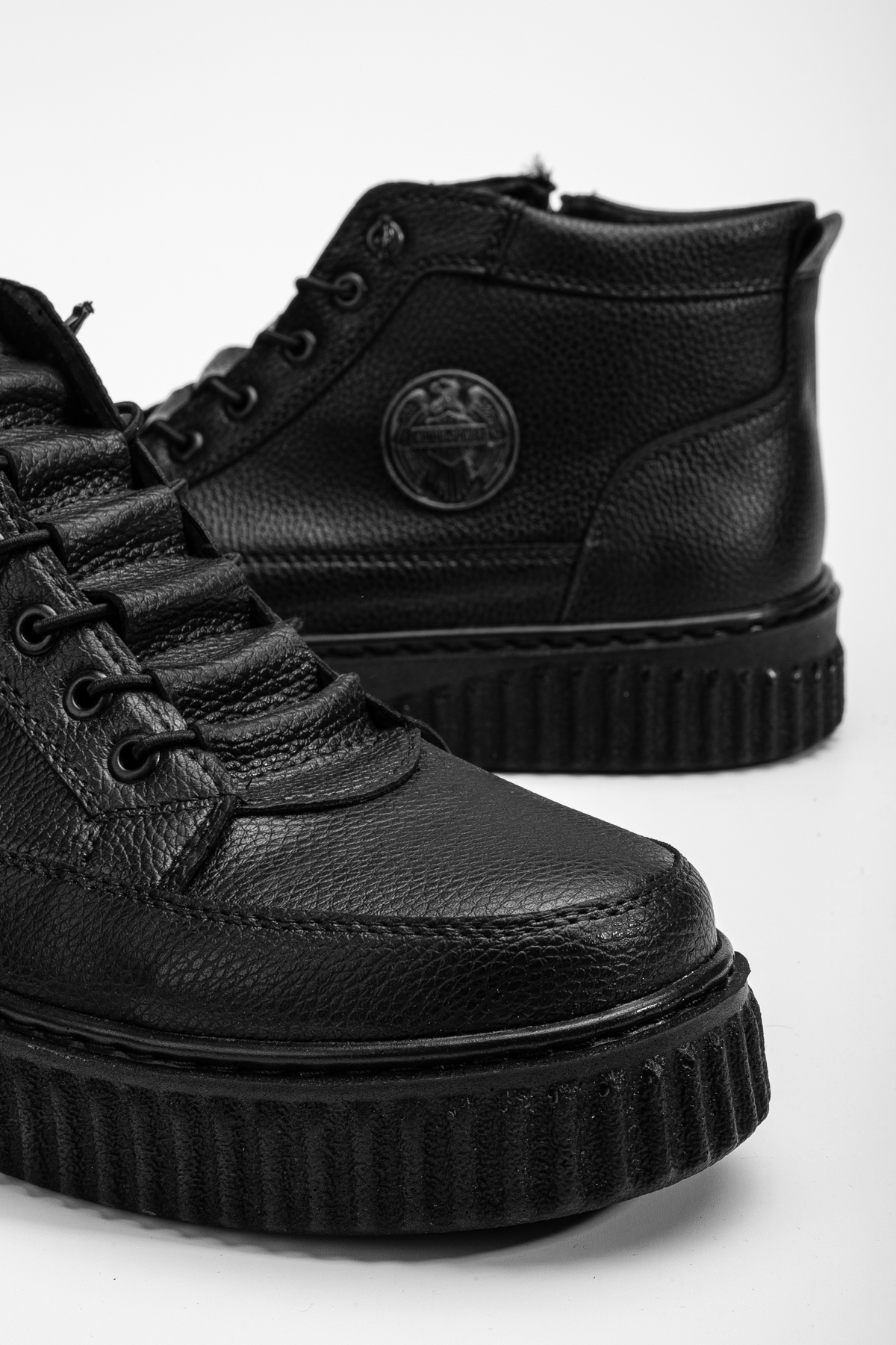 EFNANSHOES Siyah Su&Soğuha Dayanıklı Garantili Akıllı Bağcıklı Fermuarlı Kışlık Erkek Bot görsel 7
