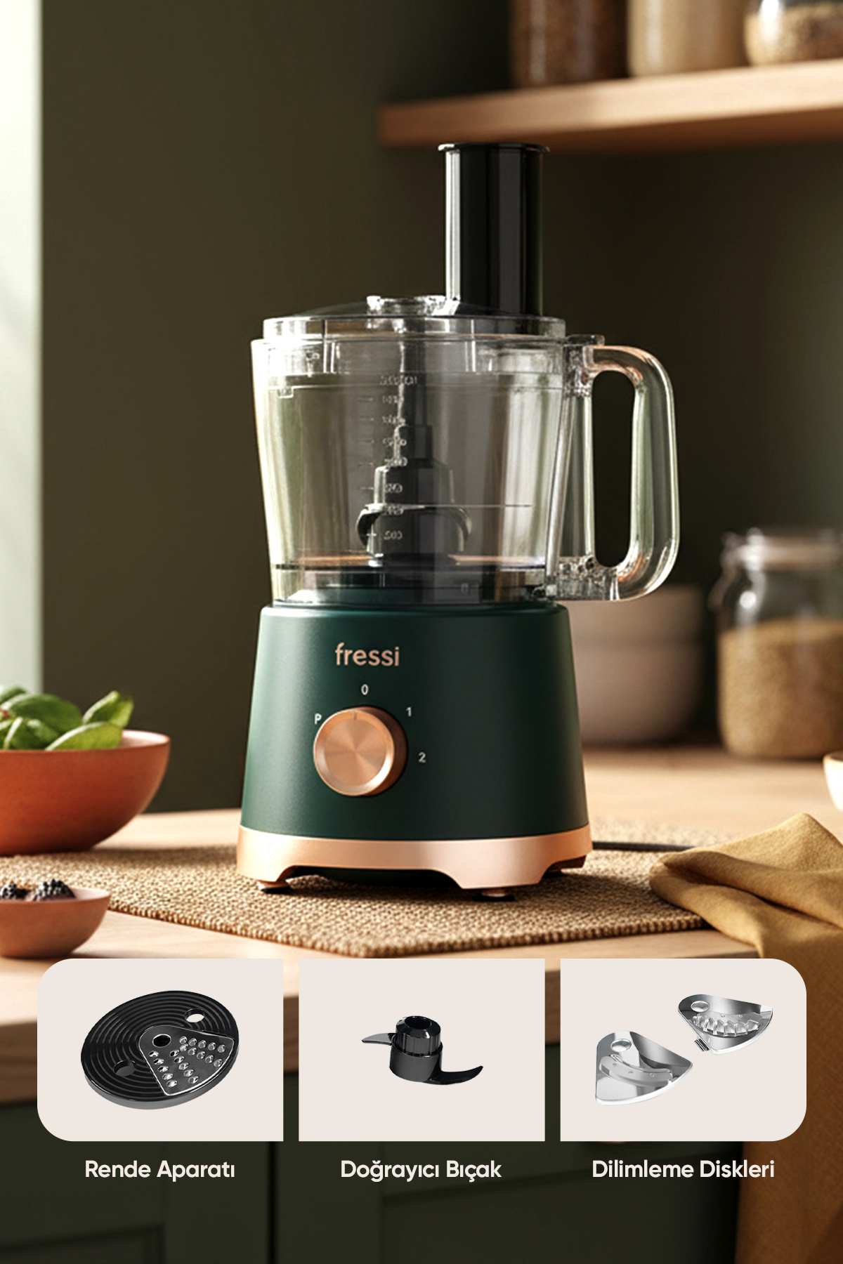 Fressi Power Blender Seti Mutfak Robotu Salata Doğrayıcı 2,5L 1200W FR-PBL02 Armonia