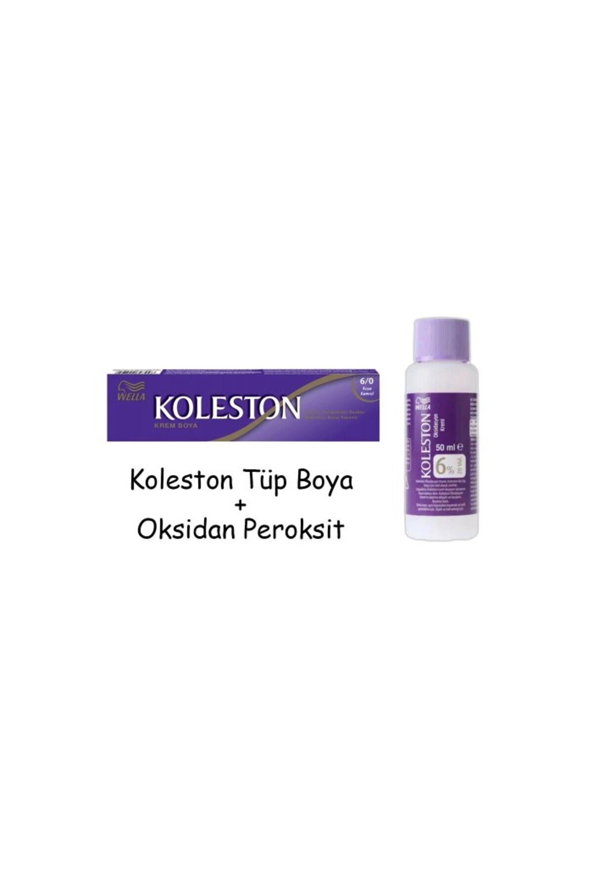 Wella Koleston Tüp Boya 50 ml - 6.0 Koyu Kumral + 20 Vol Oksidan Peroksit