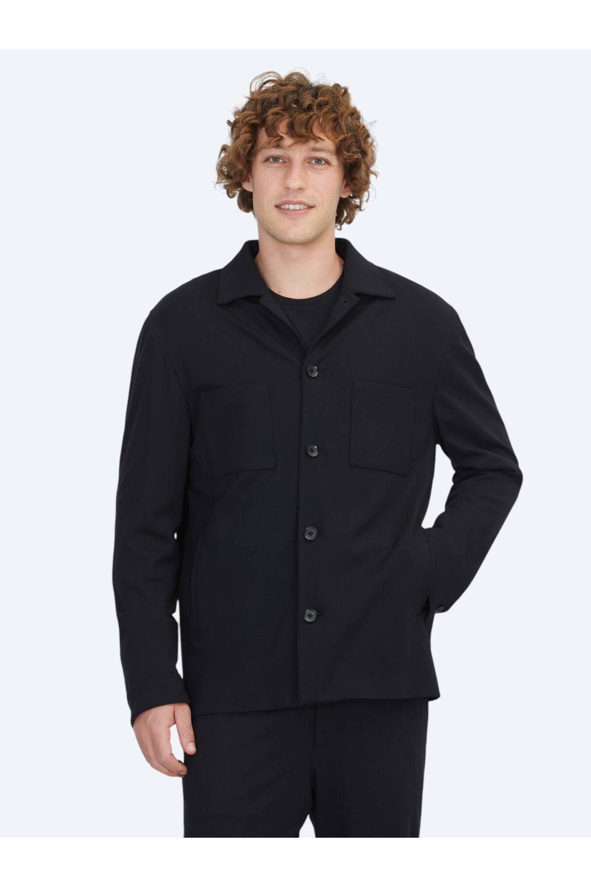 کت و شلوار بافتنی مدرن ساده مشکی Kip