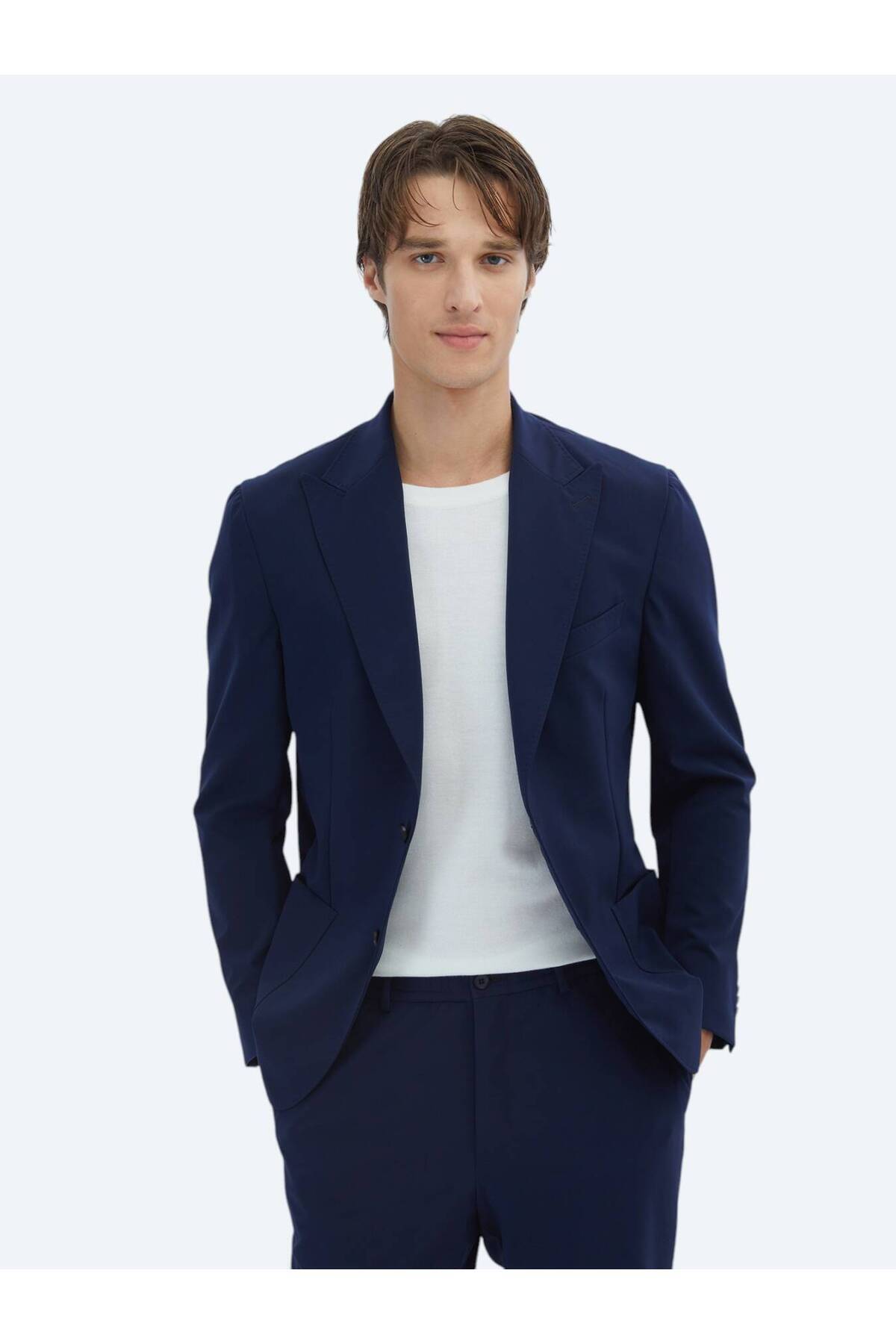 Kip Lacivert Düz Modern Fit Takım Elbise