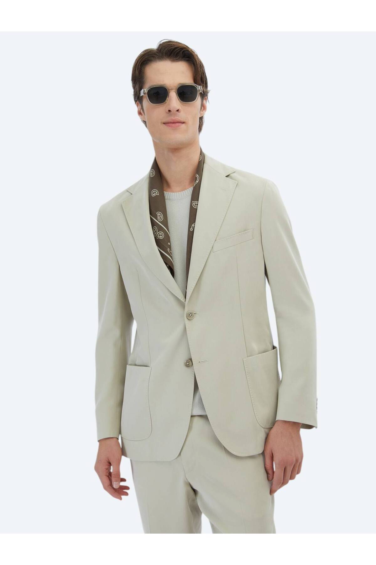 کت و شلوار مدرن ساده بژ Kip