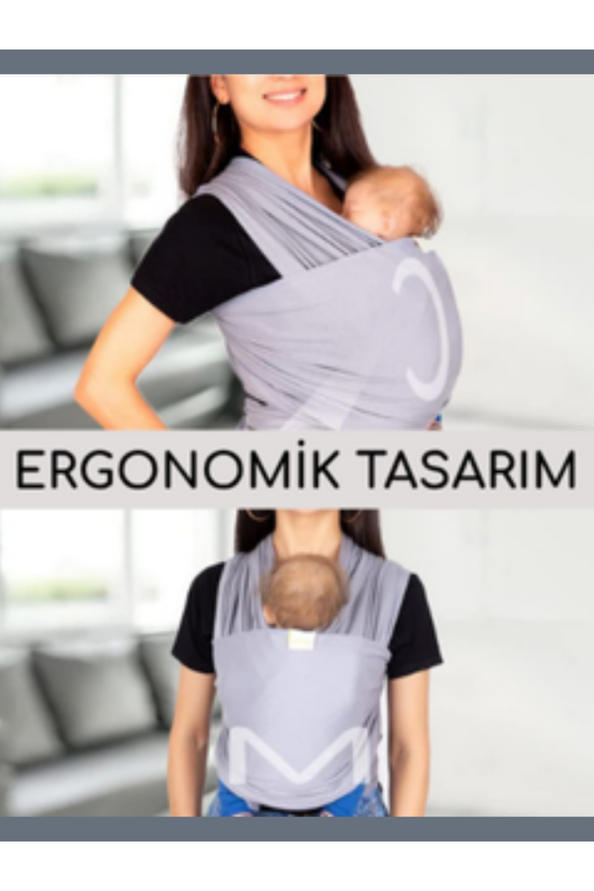 EGGBABY Esnek Wrap Sling Ergonomik Bebek Sling Yenidoğandan İtibaren Bebek Taşıma Şalı fotoğrafı 5 (önizleme)