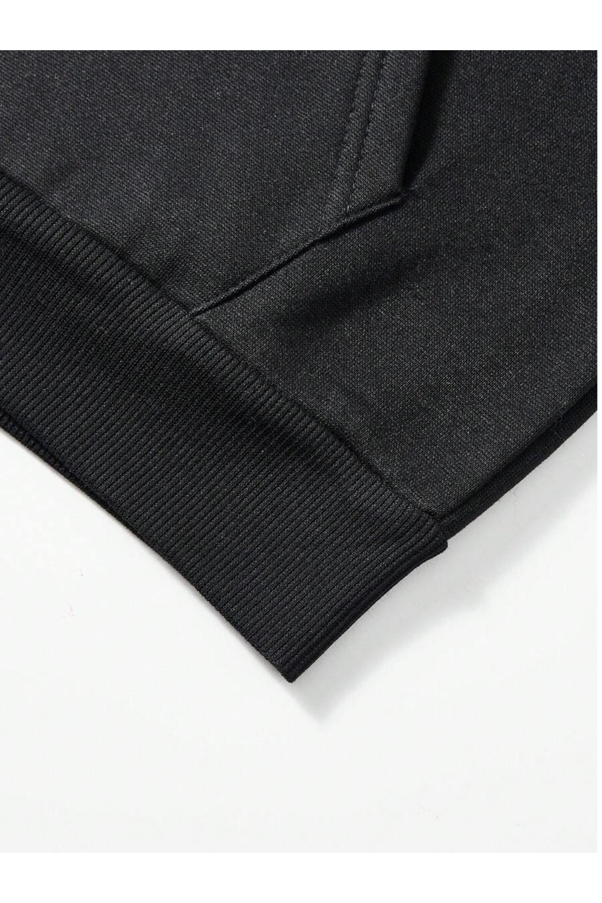 Deep sense  Erkek Siyah Kapüşonlu Fermuarlı Oversize Sweatshirt Kışlık Okul Hırkası Şardonlu Baskılı - Görsel 5